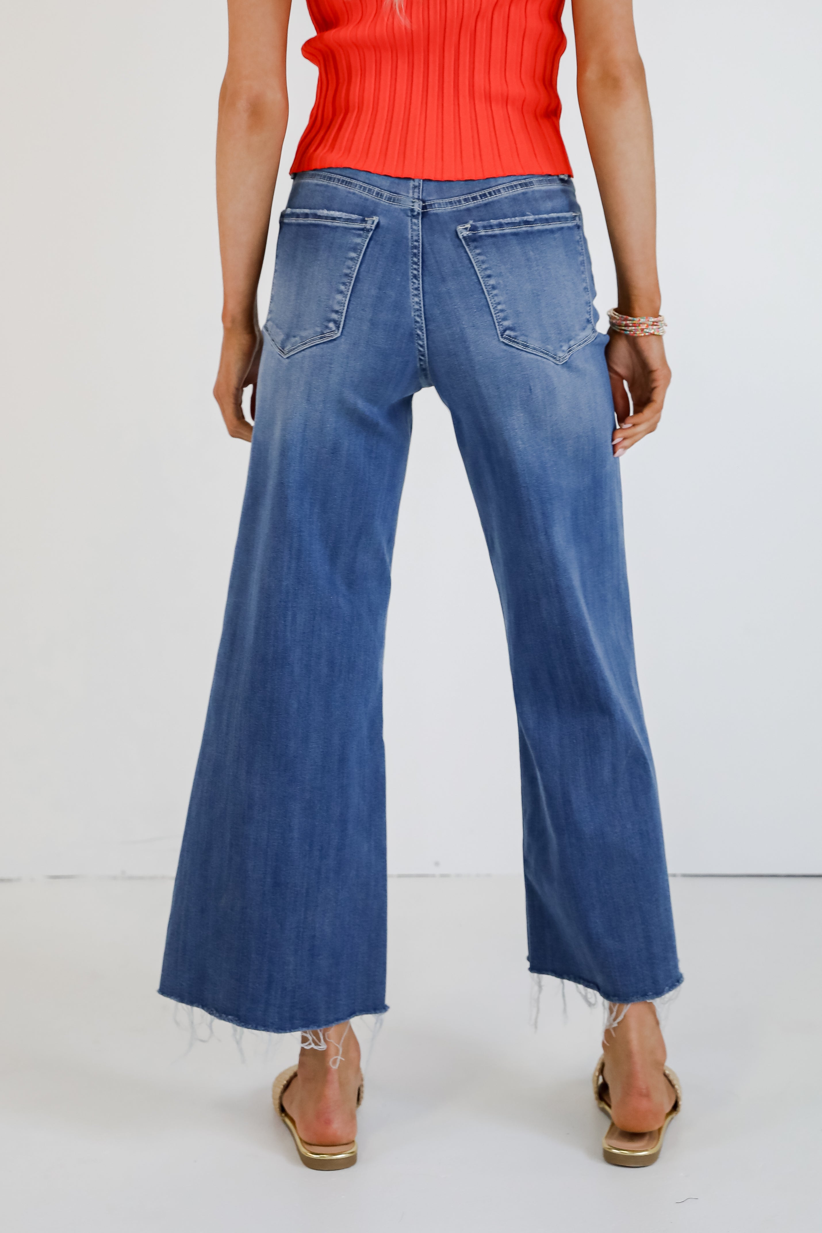 Josie Medium Wash Super High-Rise Wide Leg Jeans
