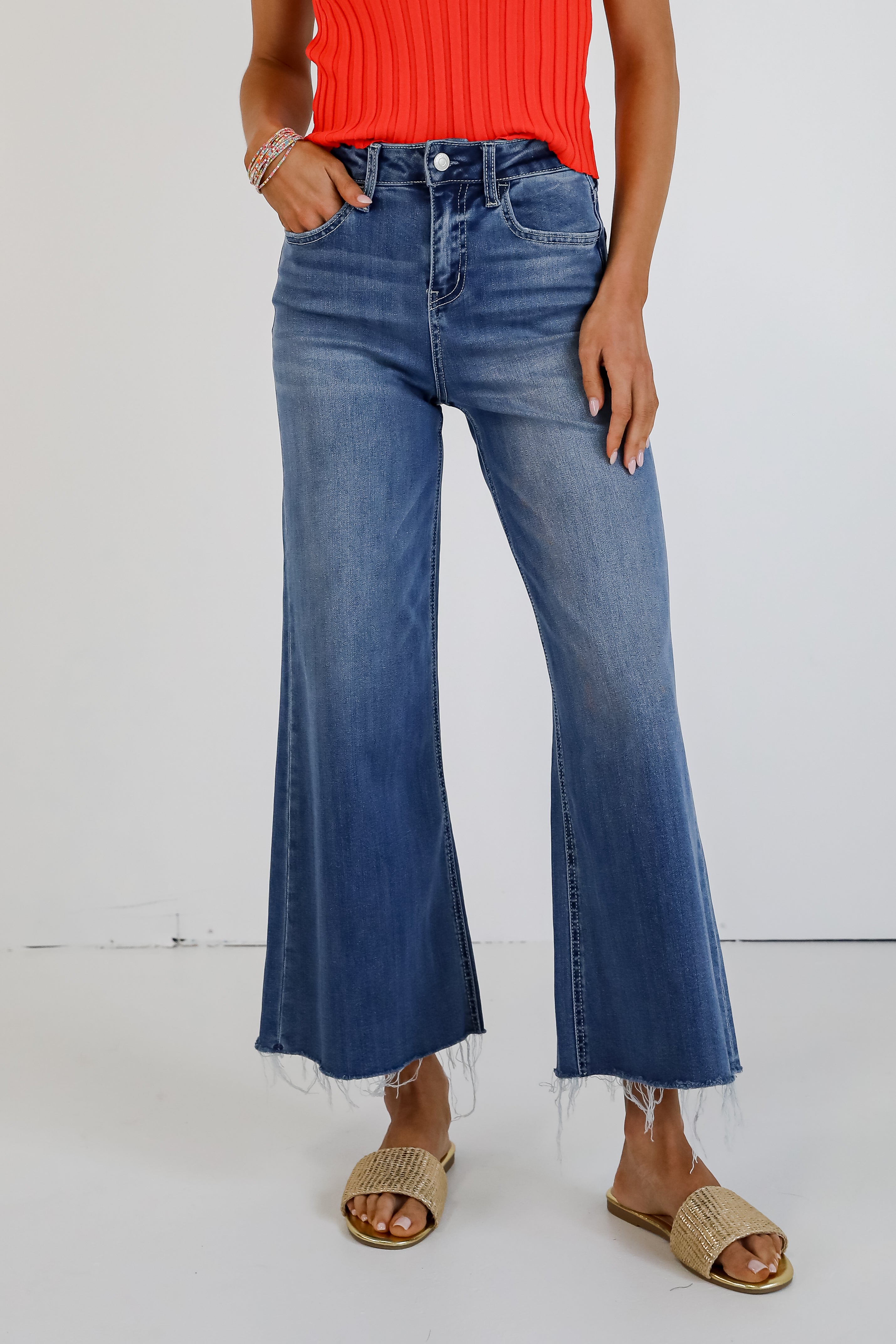 Josie Medium Wash Super High-Rise Wide Leg Jeans