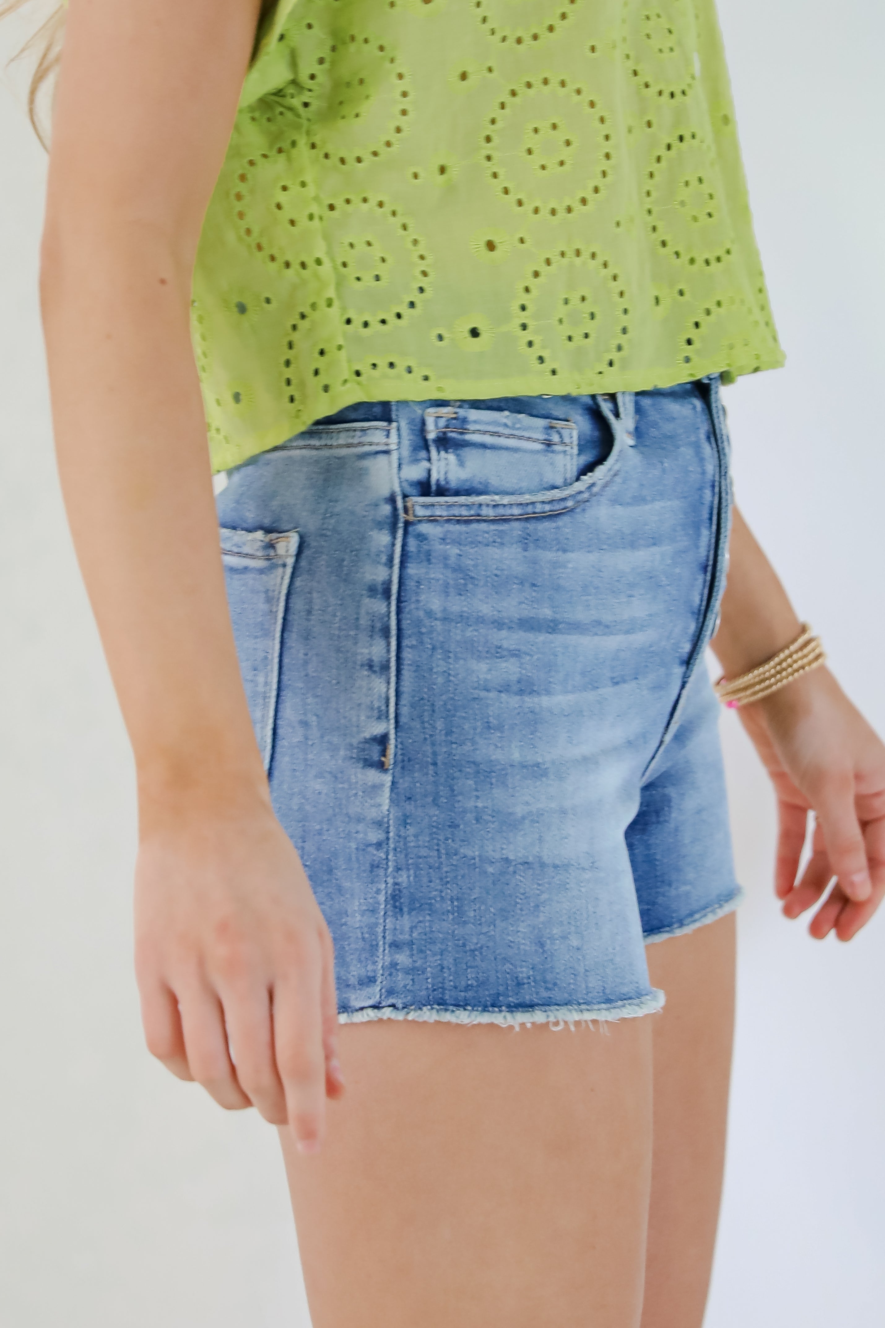 Sydney Medium Wash Super High-Rise Denim Shorts