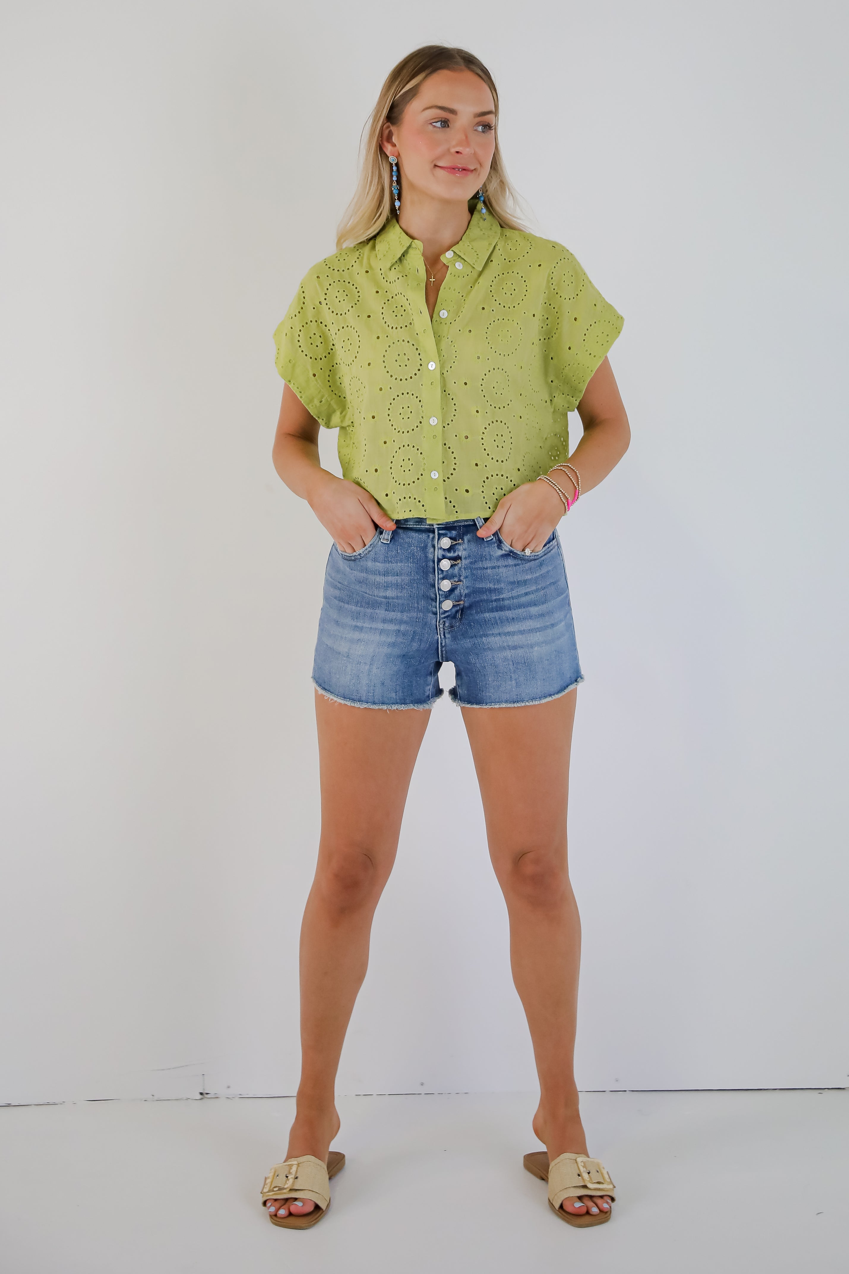 Sydney Medium Wash Super High-Rise Denim Shorts
