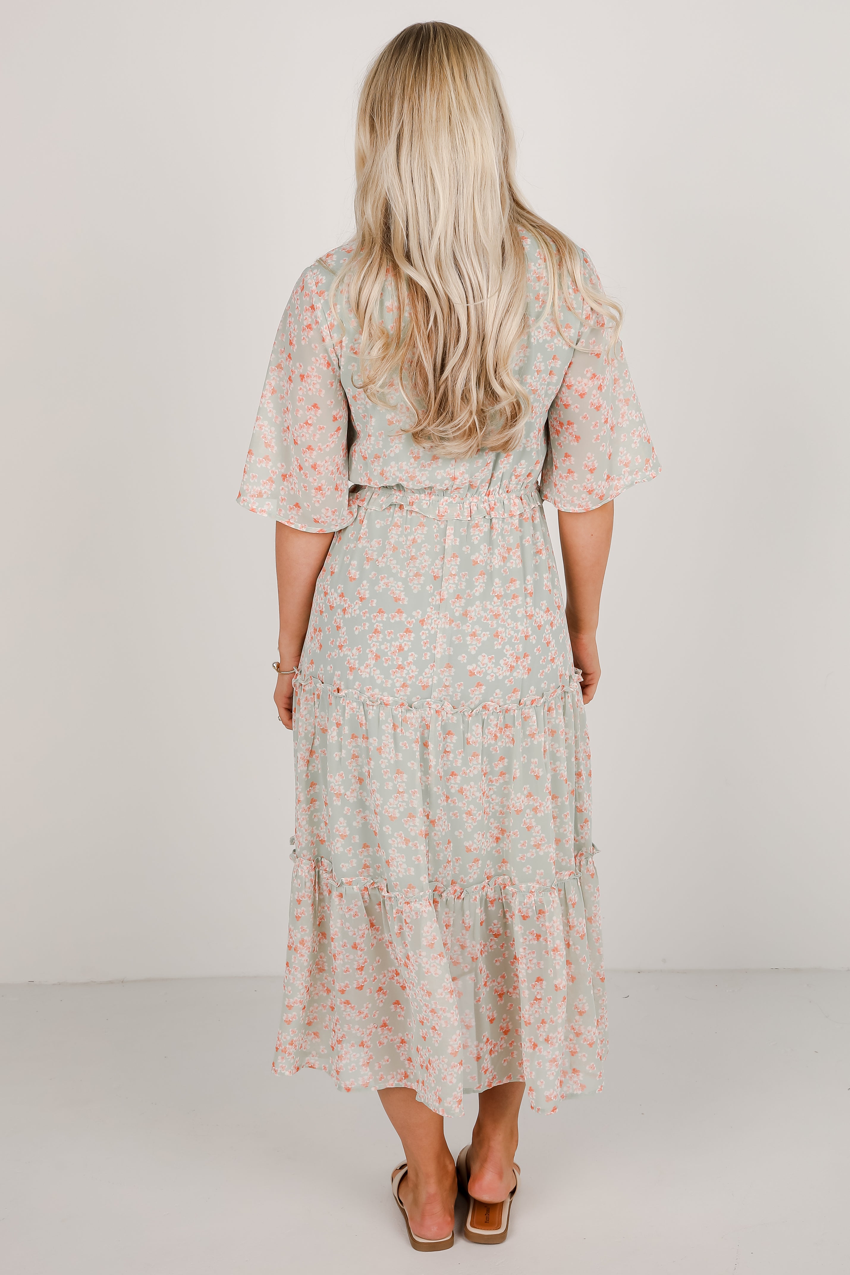 All The Best Mint Floral Tiered Maxi Dress