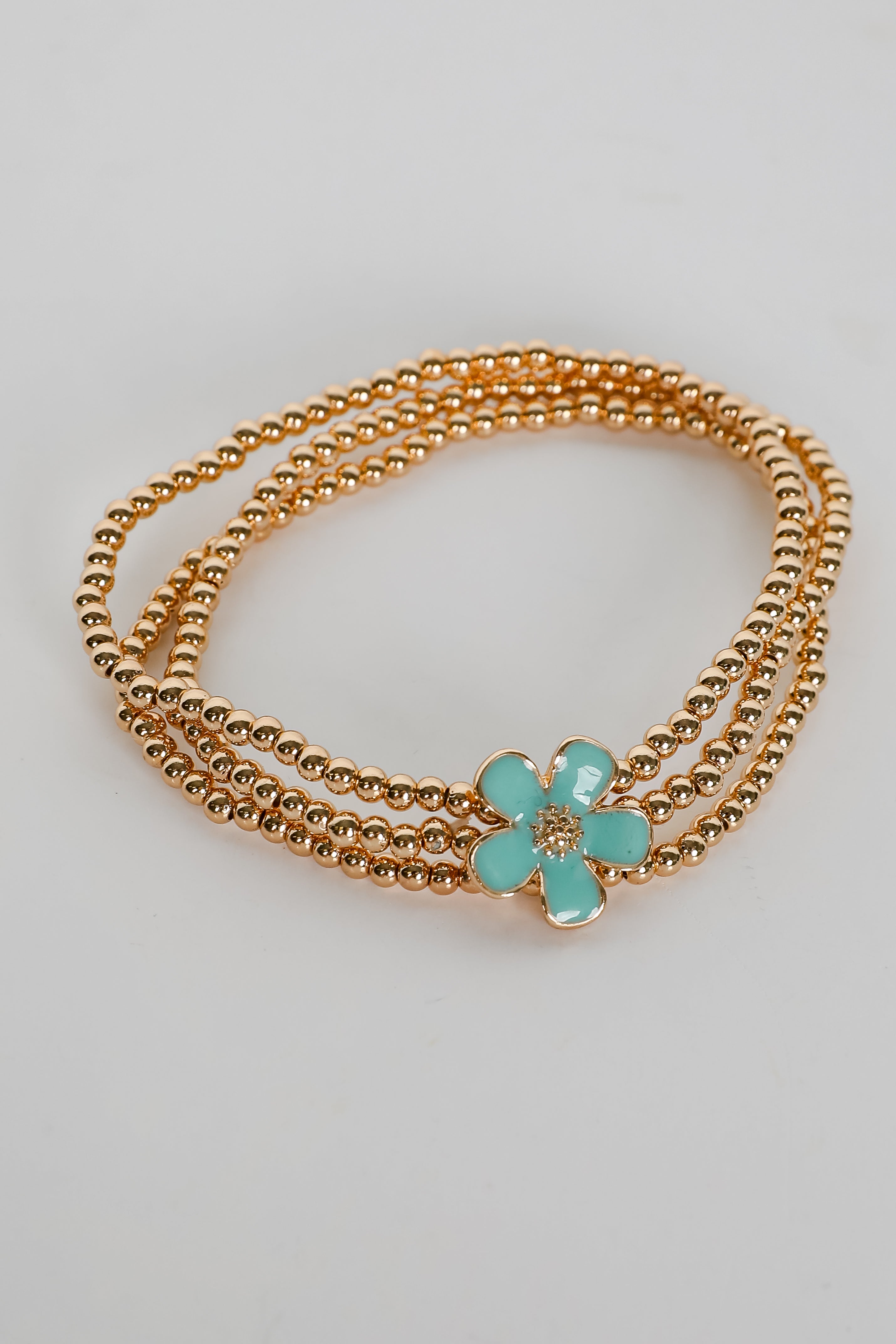 Catherine Beaded Flower Charm Bracelet