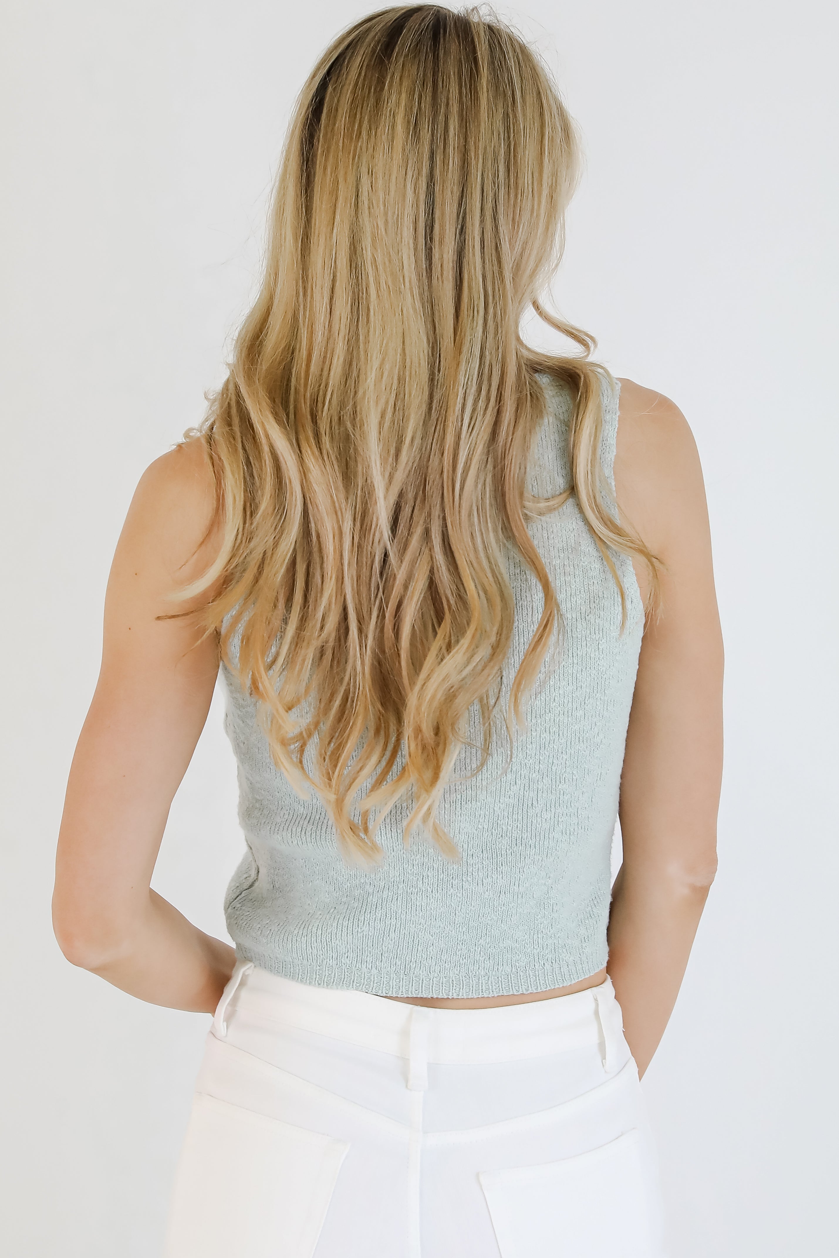 I Know A Place Mint Knit Vest