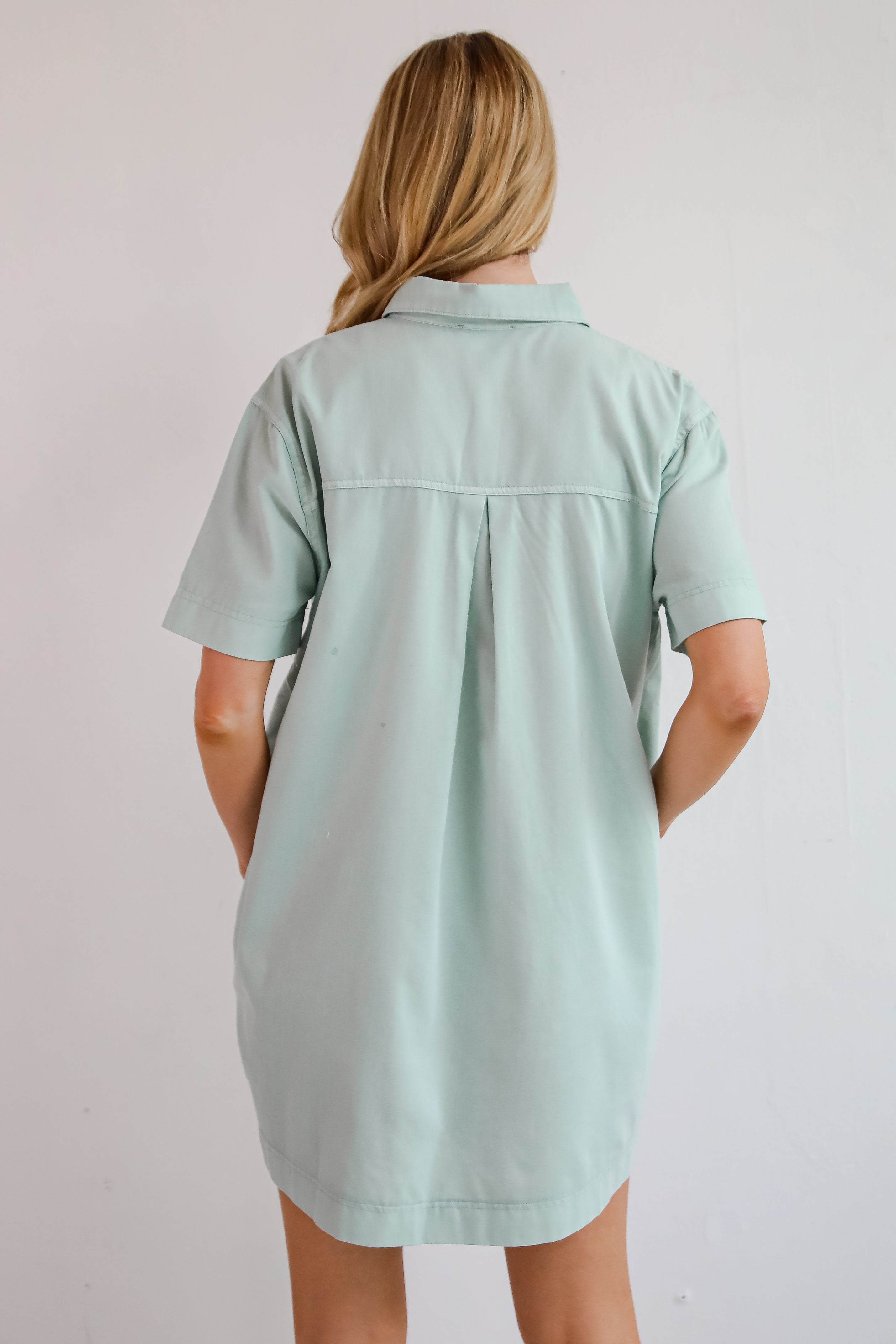 All The Time Mint Shirt Dress