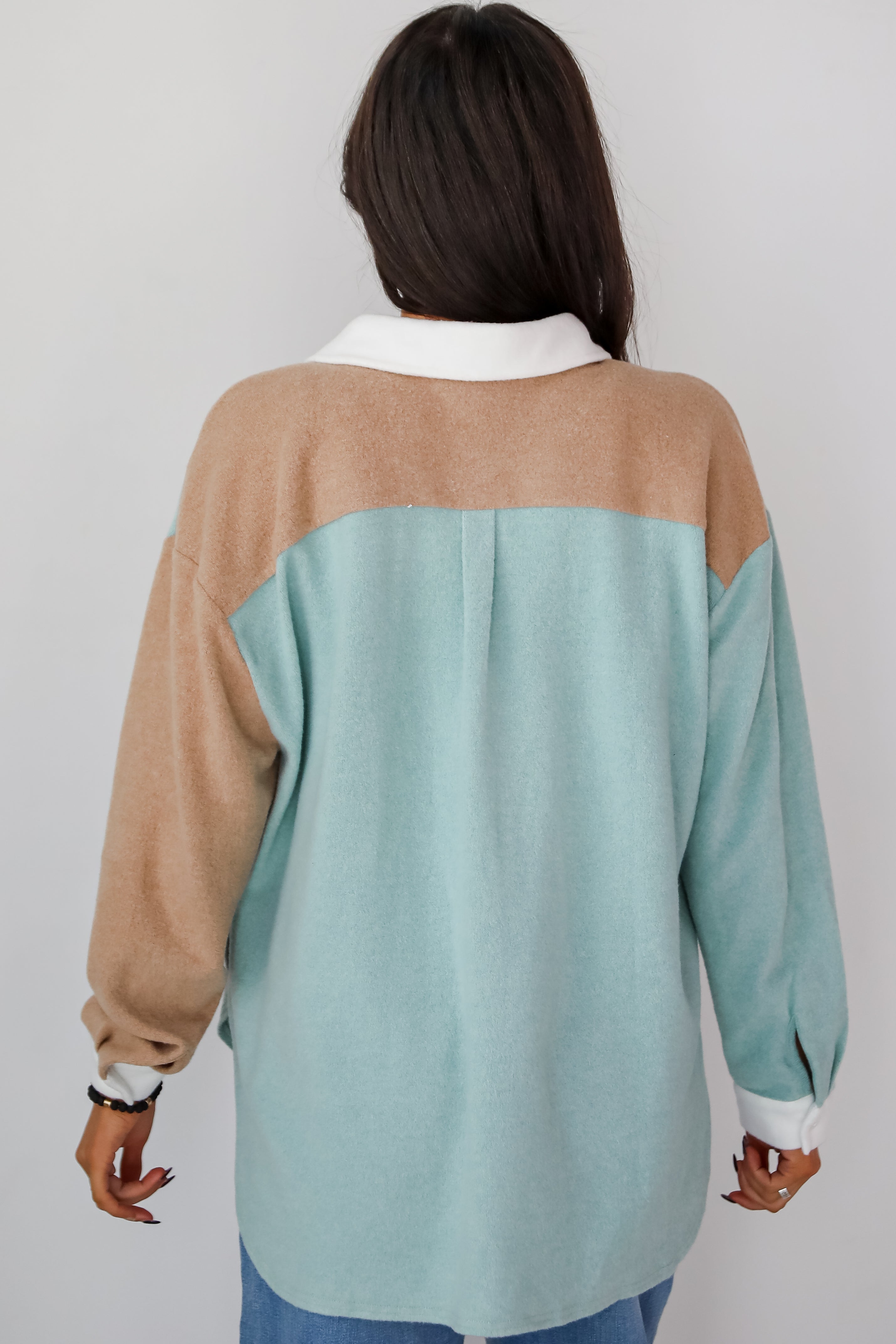 Convincing Charm Brushed Knit Color Block Top