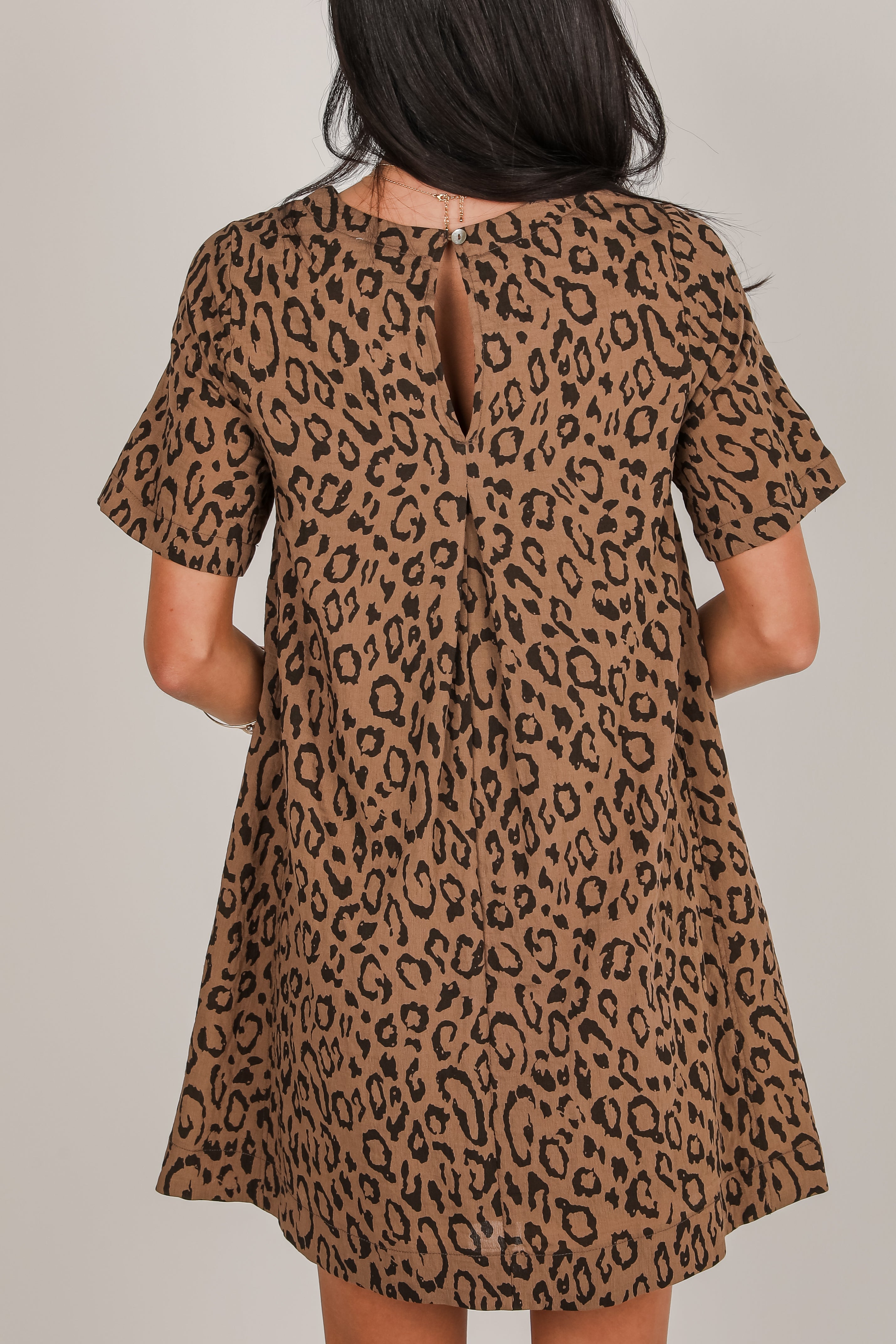 Trending Adoration Mocha Leopard Mini Dress