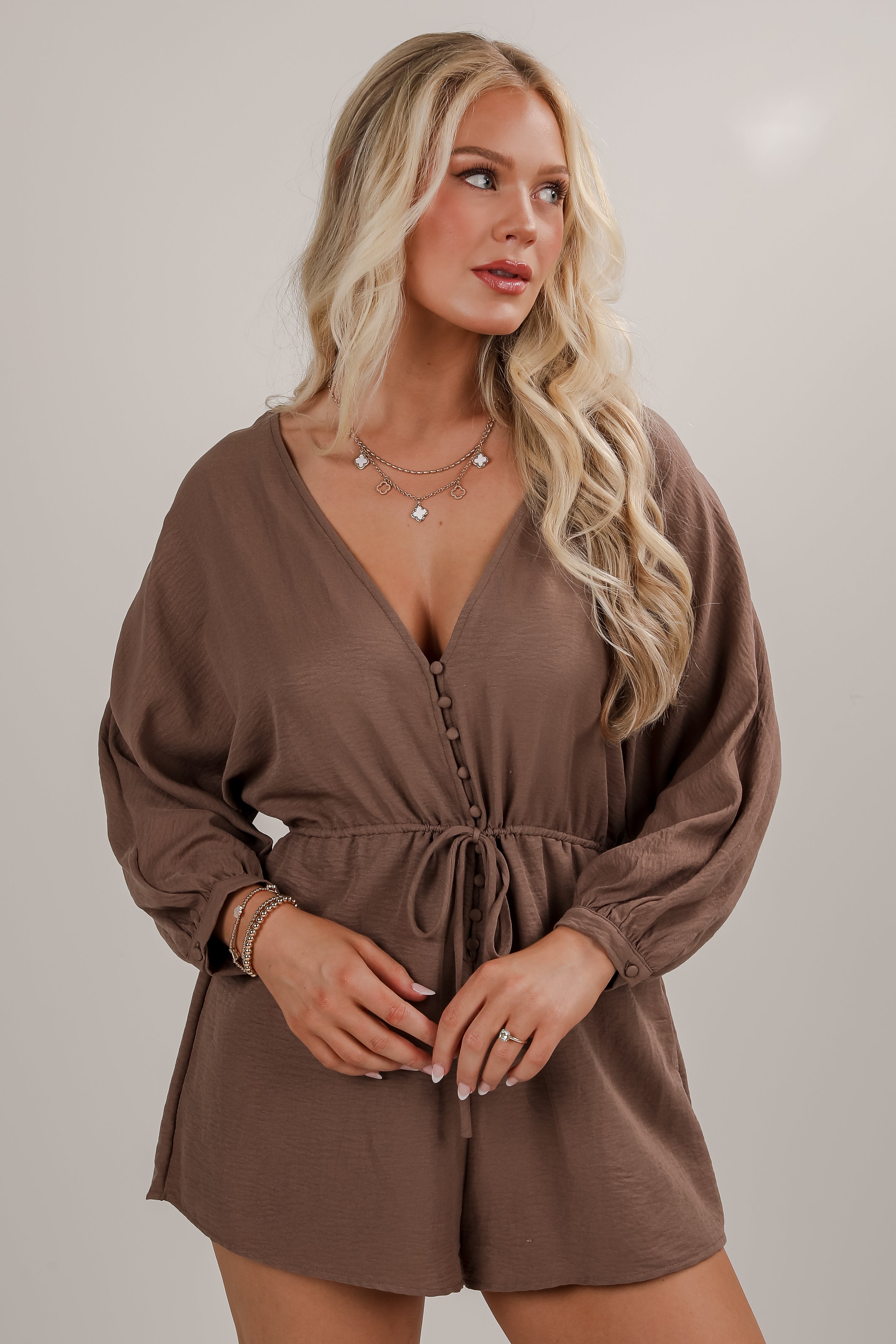 Confident Impression Mocha Romper