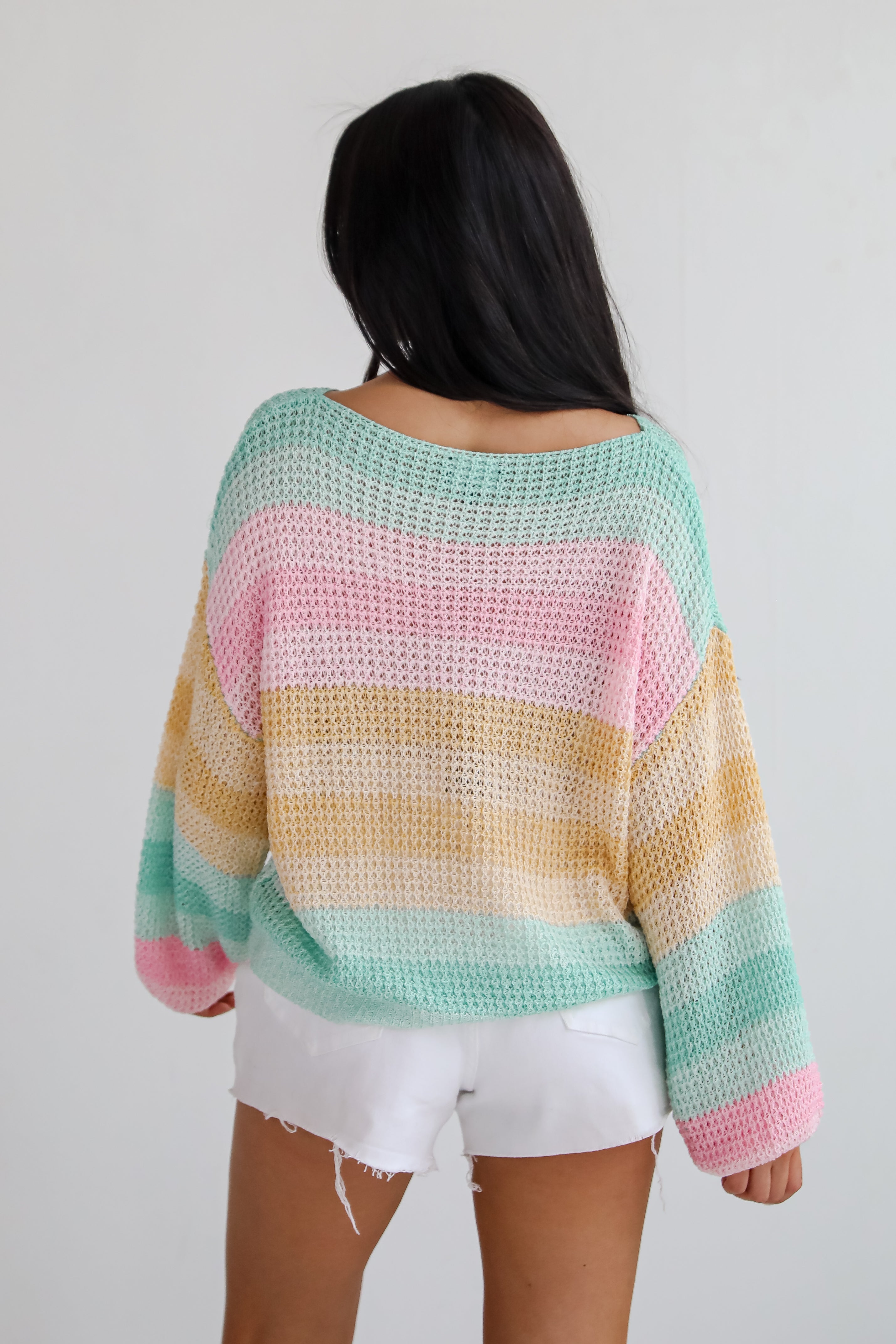 Think It Through Multi Striped Lightweight Knit Top