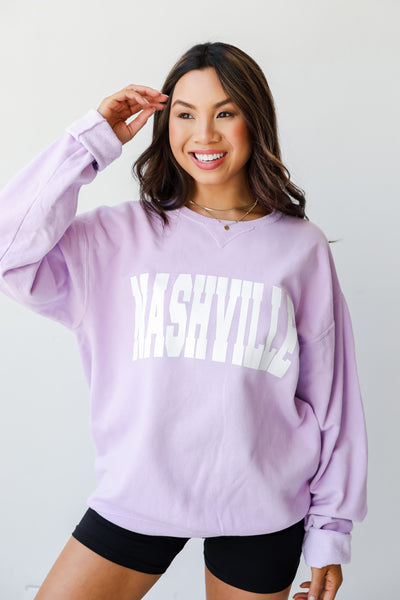 Lavender Nashville Pullover. Nashville Sweatshirt. Graphic Sweatshirt. Comfy Oversized Sweatshirt 