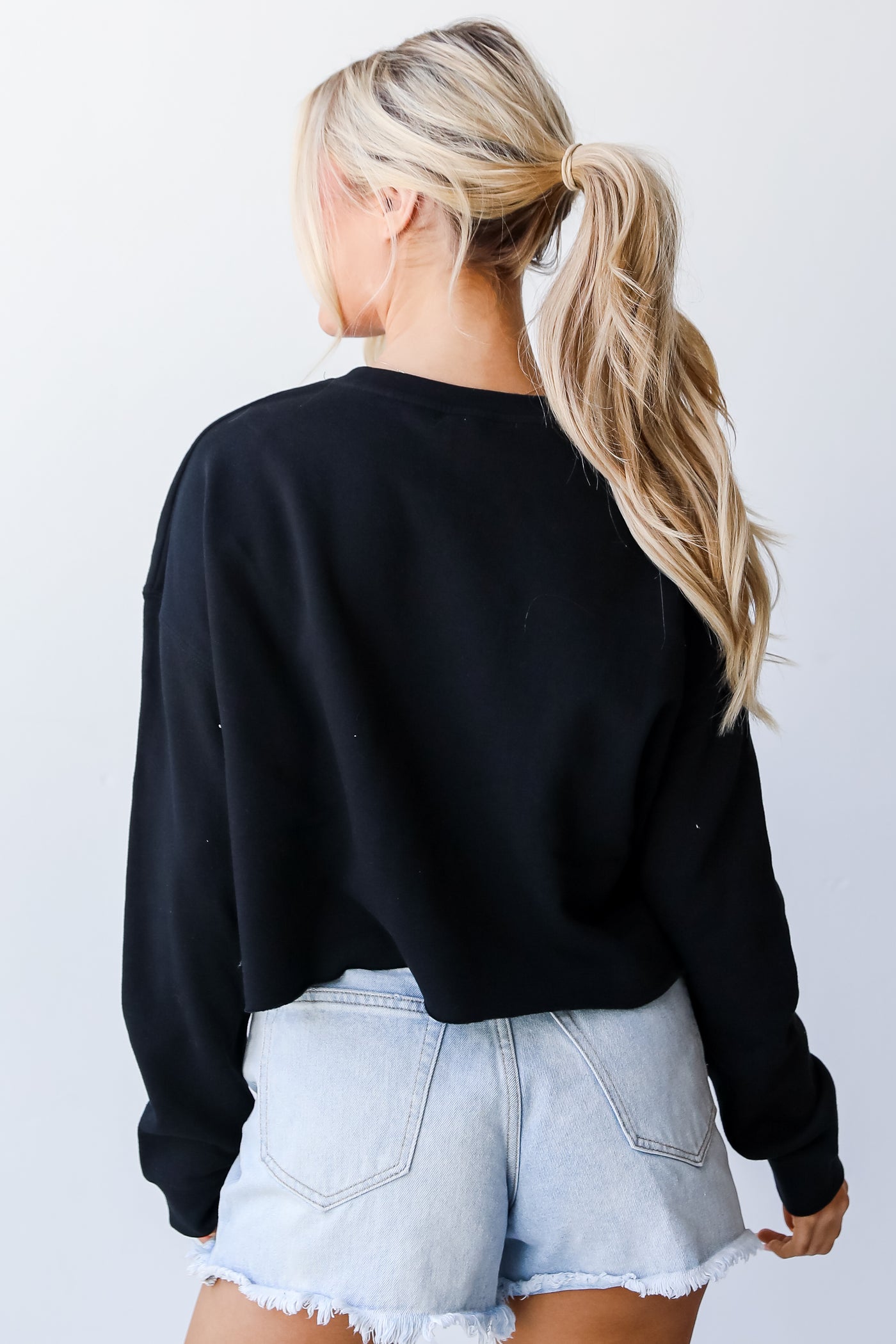 Black Nashville Tennessee Cropped Pullover back view