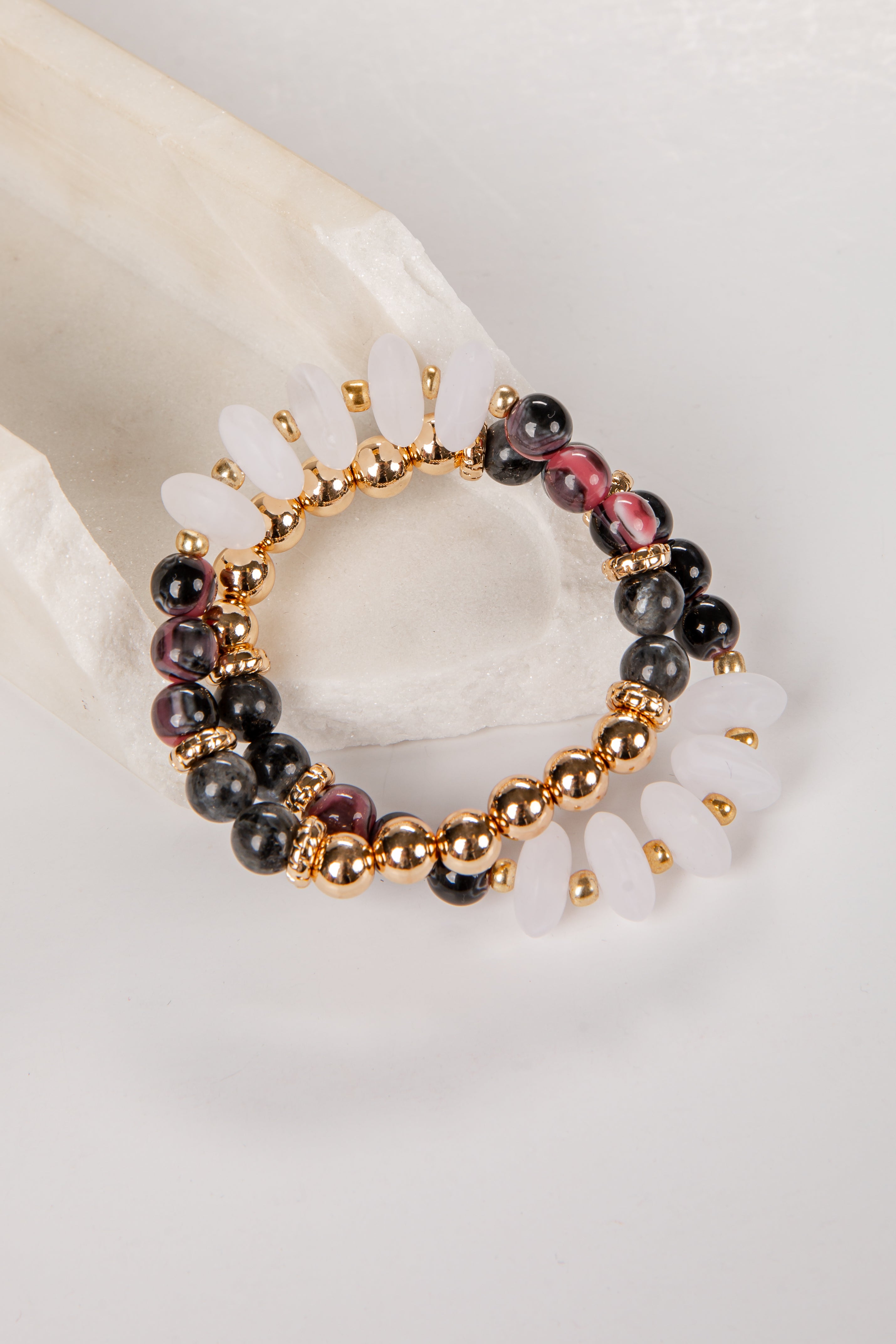 Juliette Gold Beaded Bracelet Set | Trendy Women's Jewelry