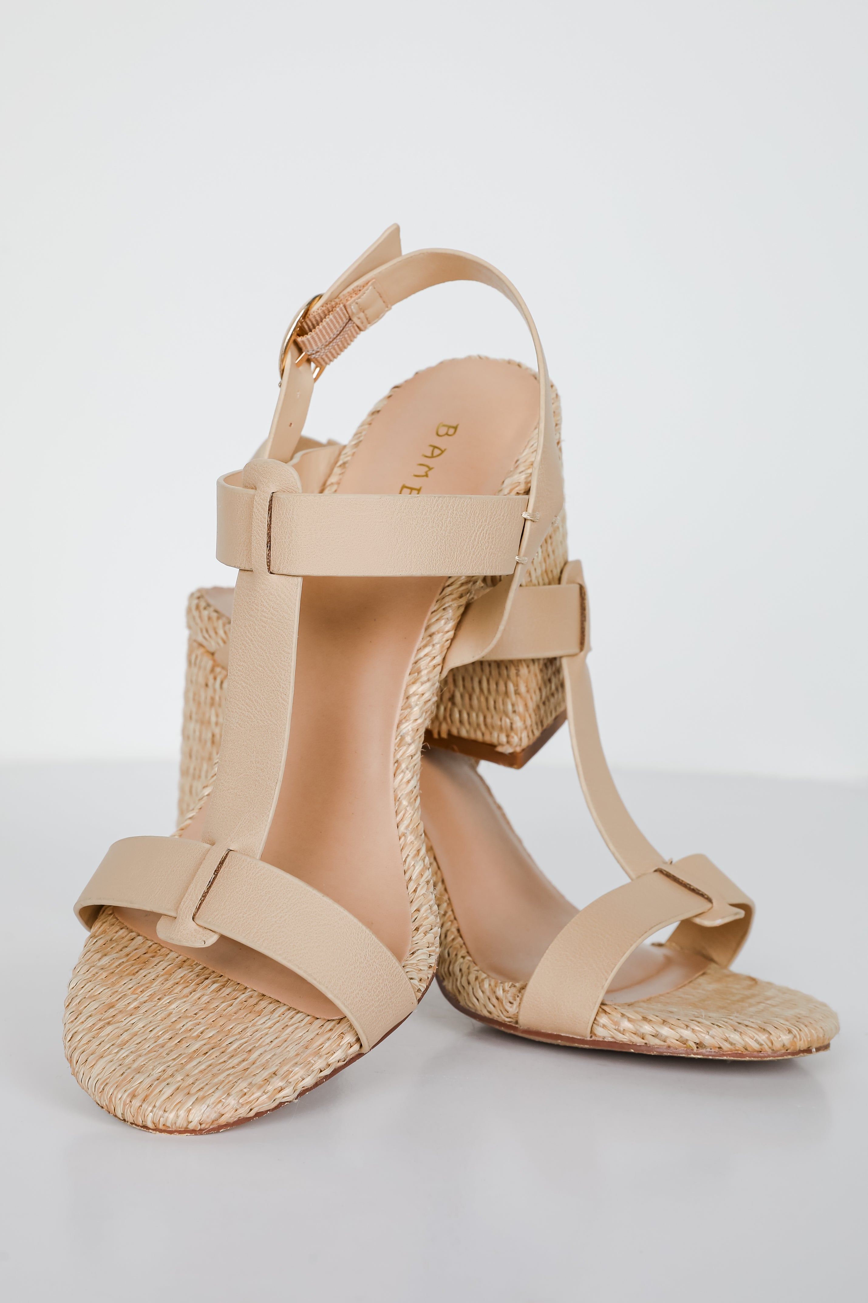 Lovely Steps Natural Raffia Heels