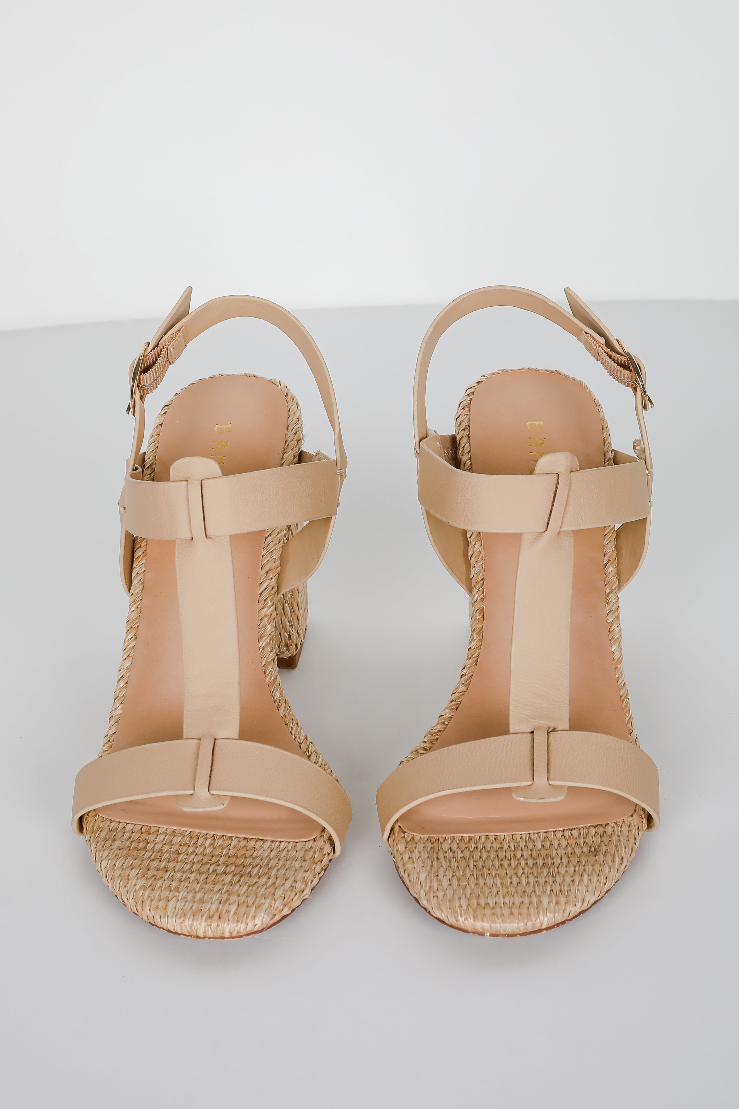 Lovely Steps Natural Raffia Heels