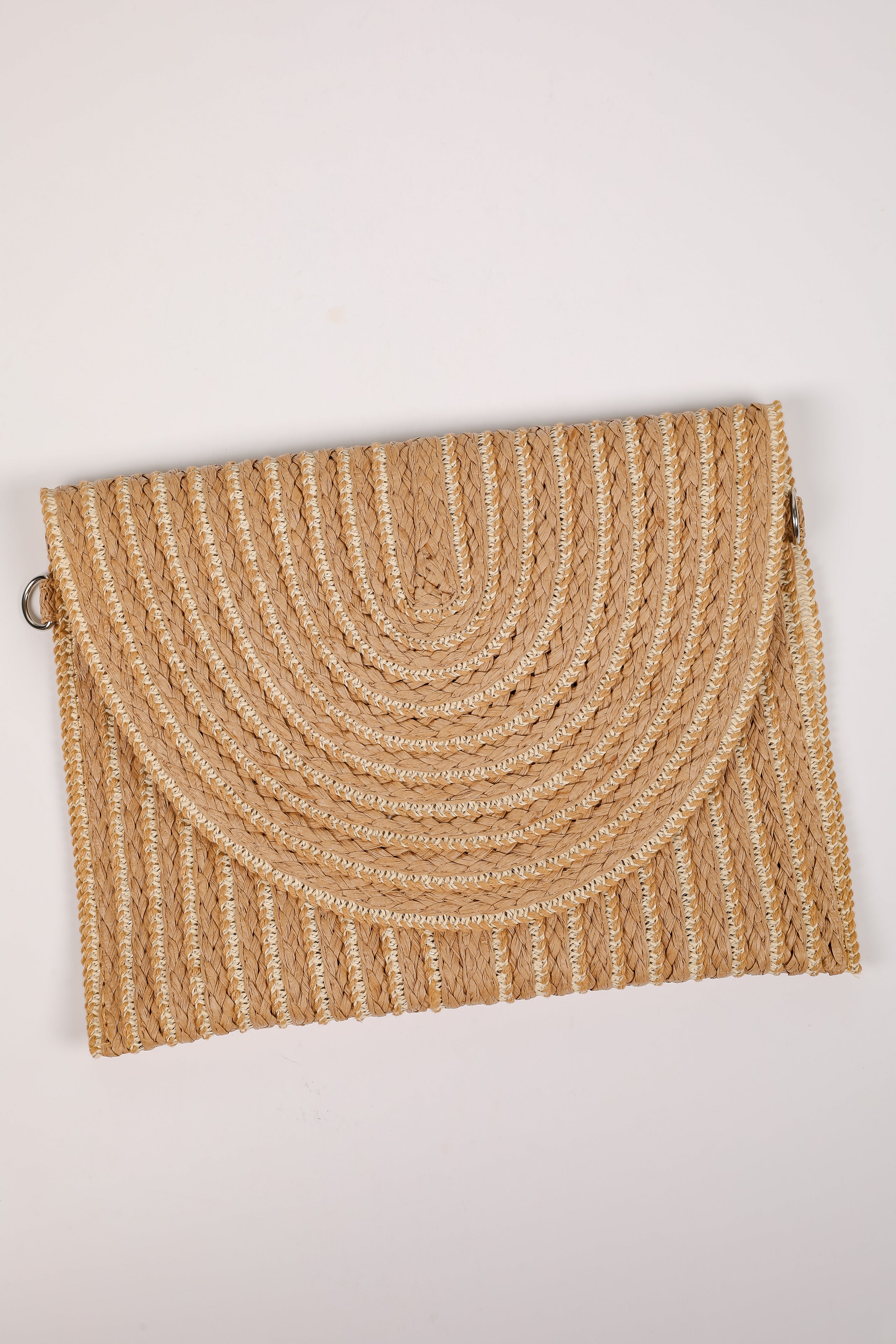 I Know The Way Tan Straw Clutch