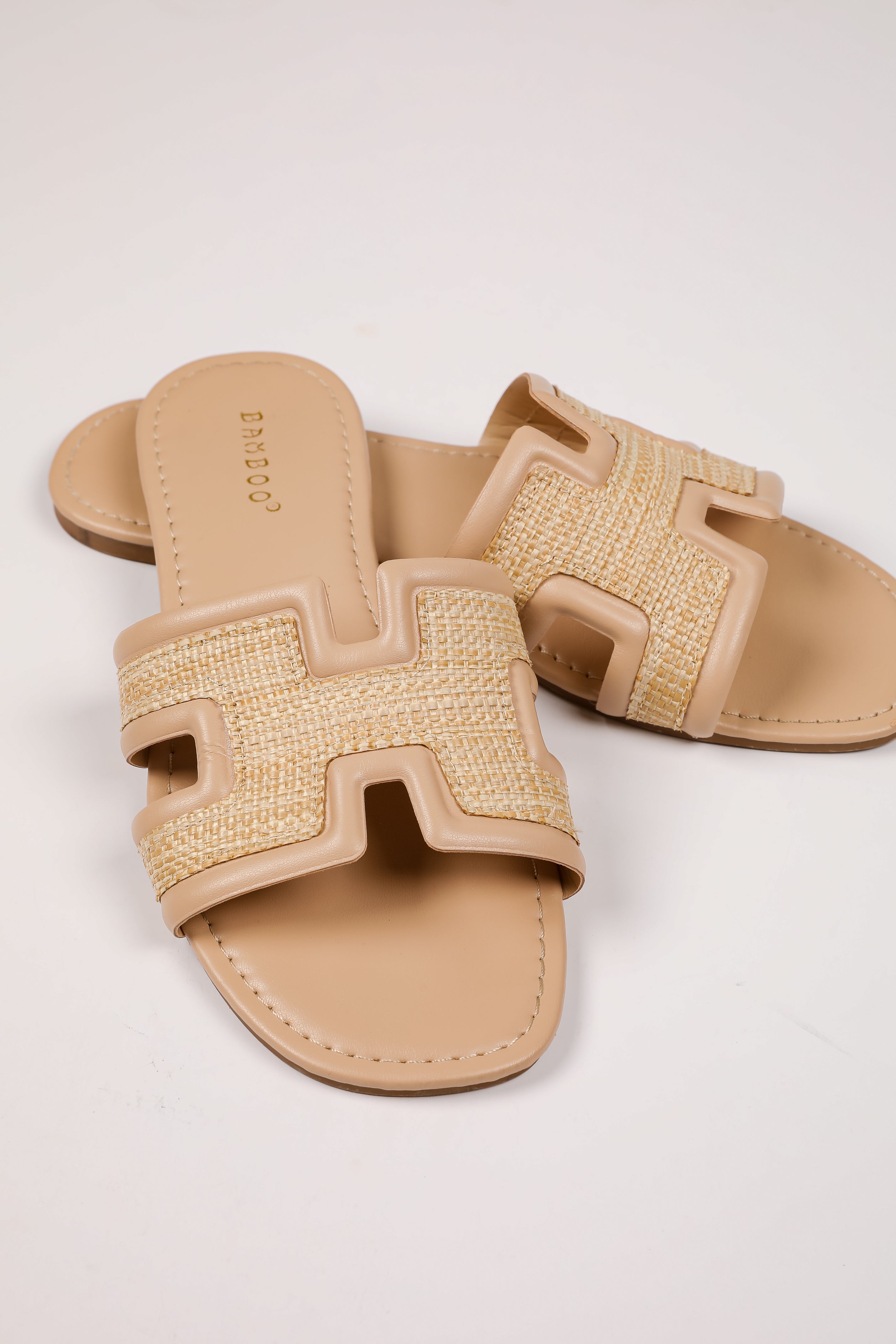 Sunny Days Ahead Natural Straw Slide Sandals
