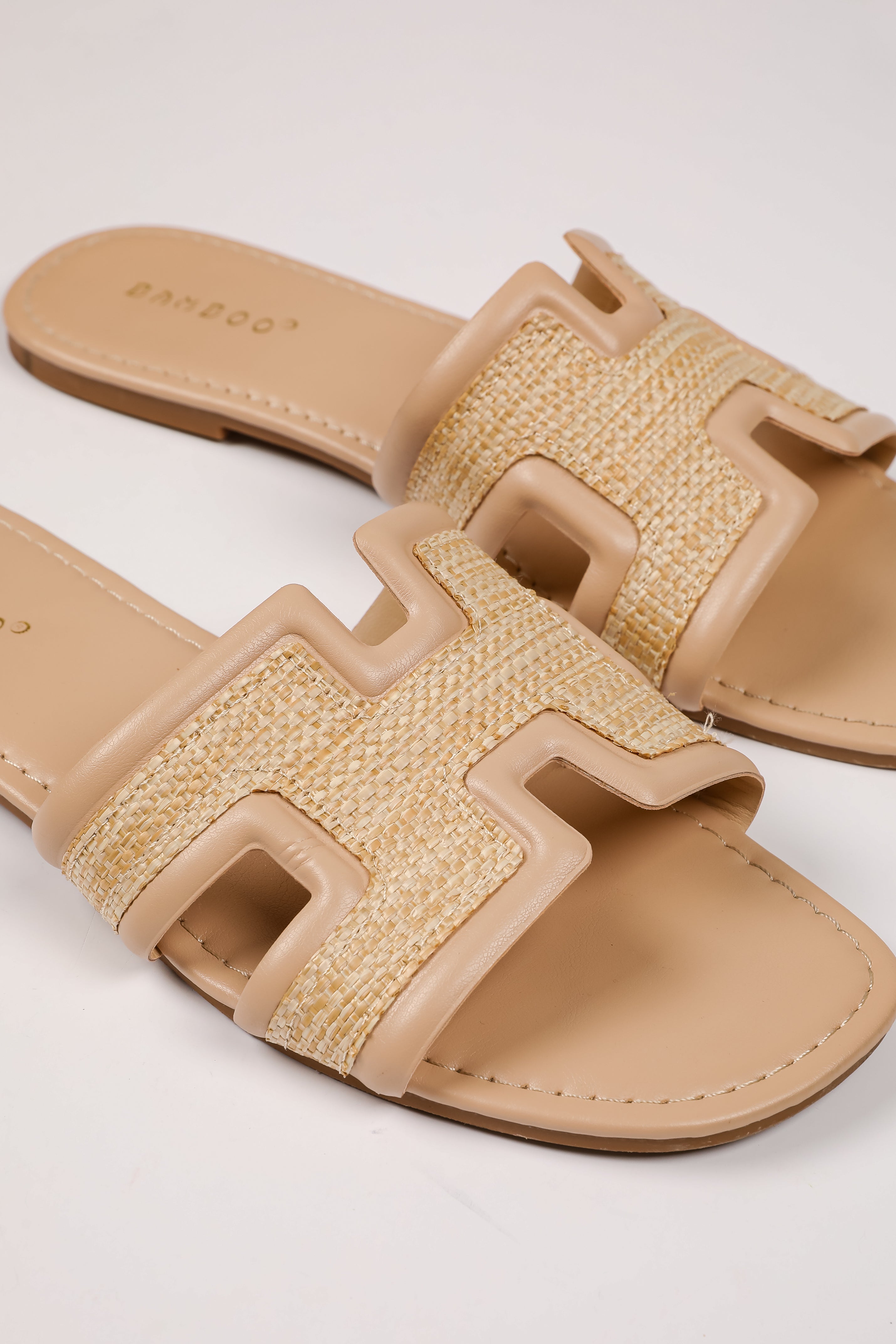Sunny Days Ahead Natural Straw Slide Sandals