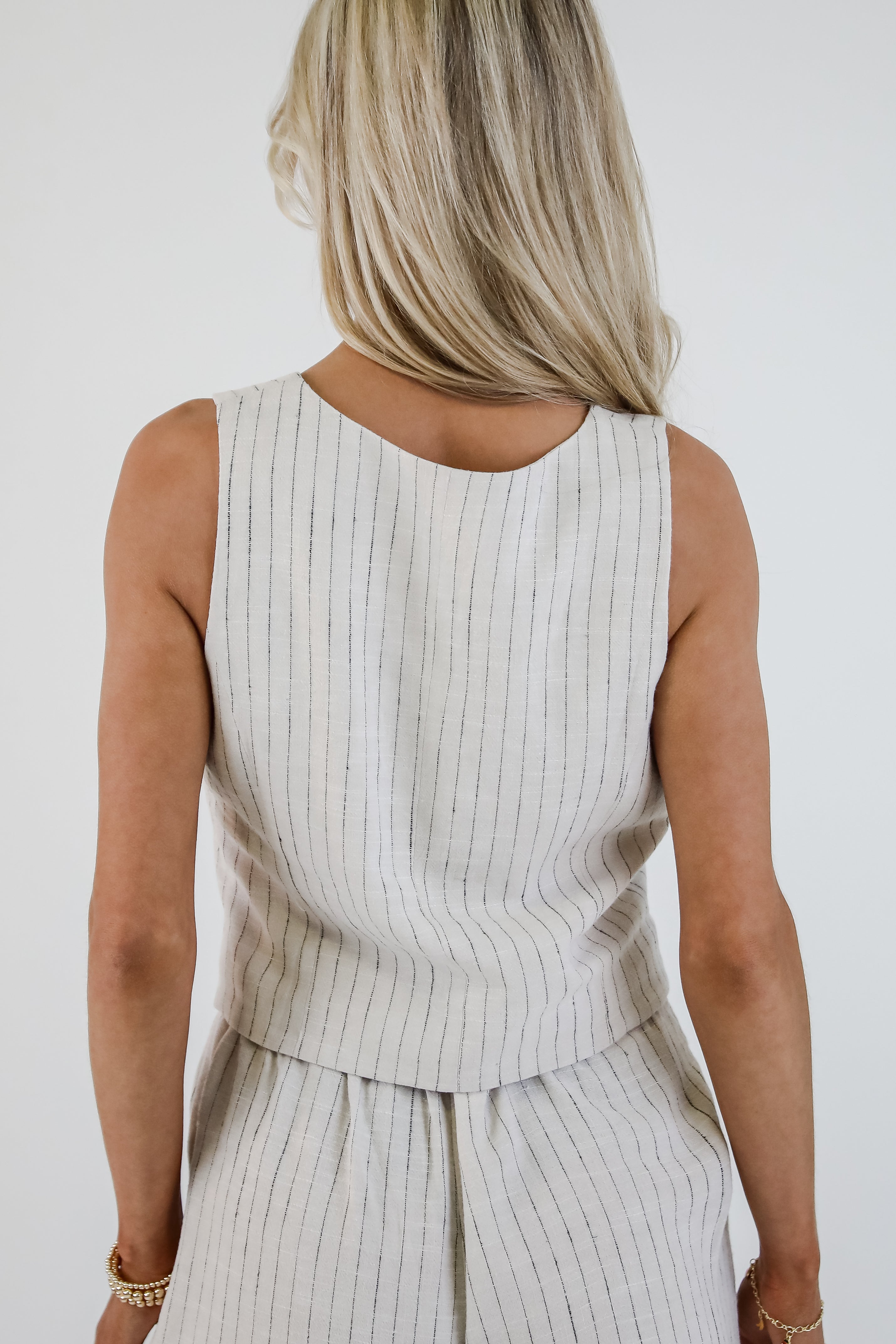 All For It Natural Striped Vest