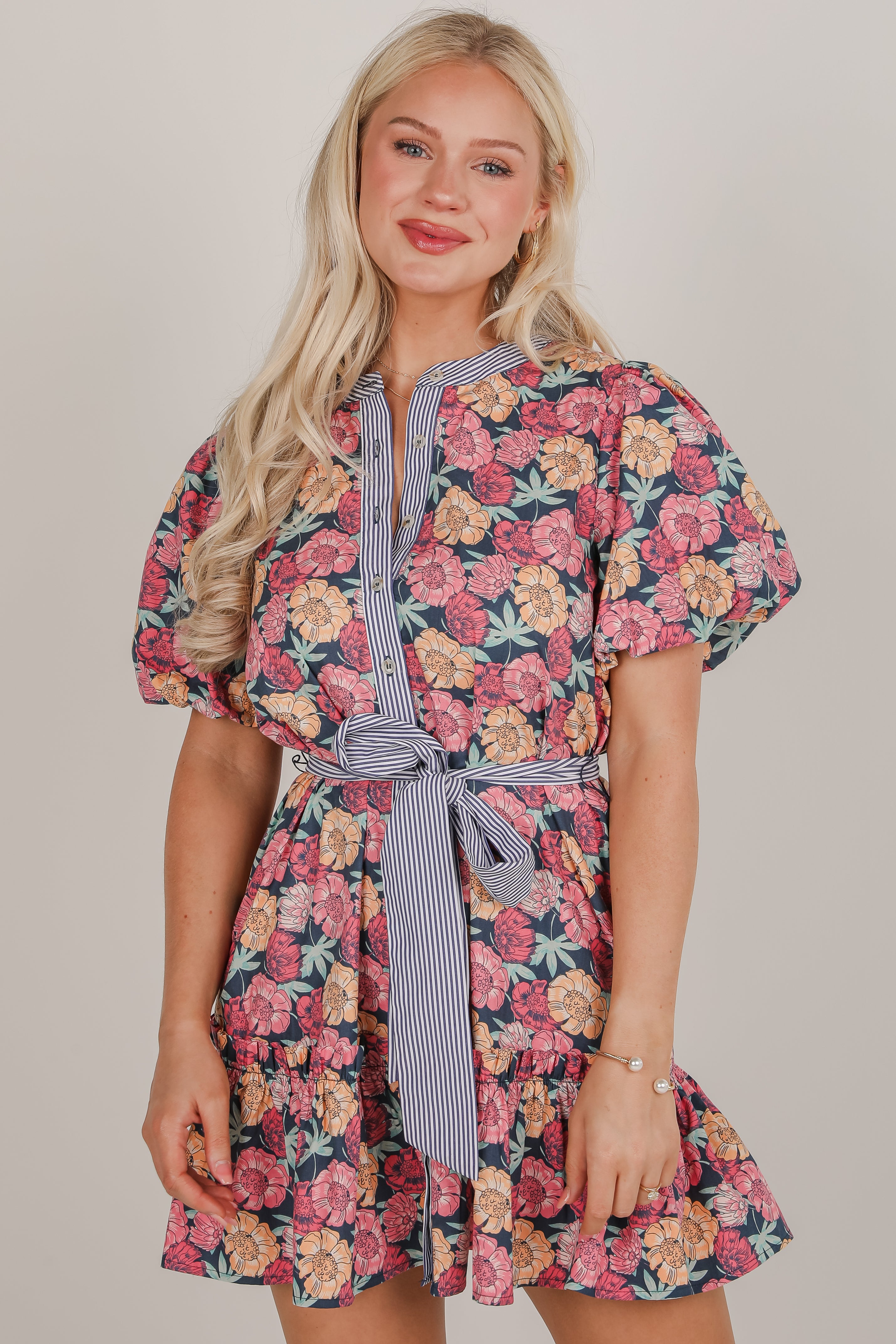 Live Life To The Fullest Navy Floral Mini Dress