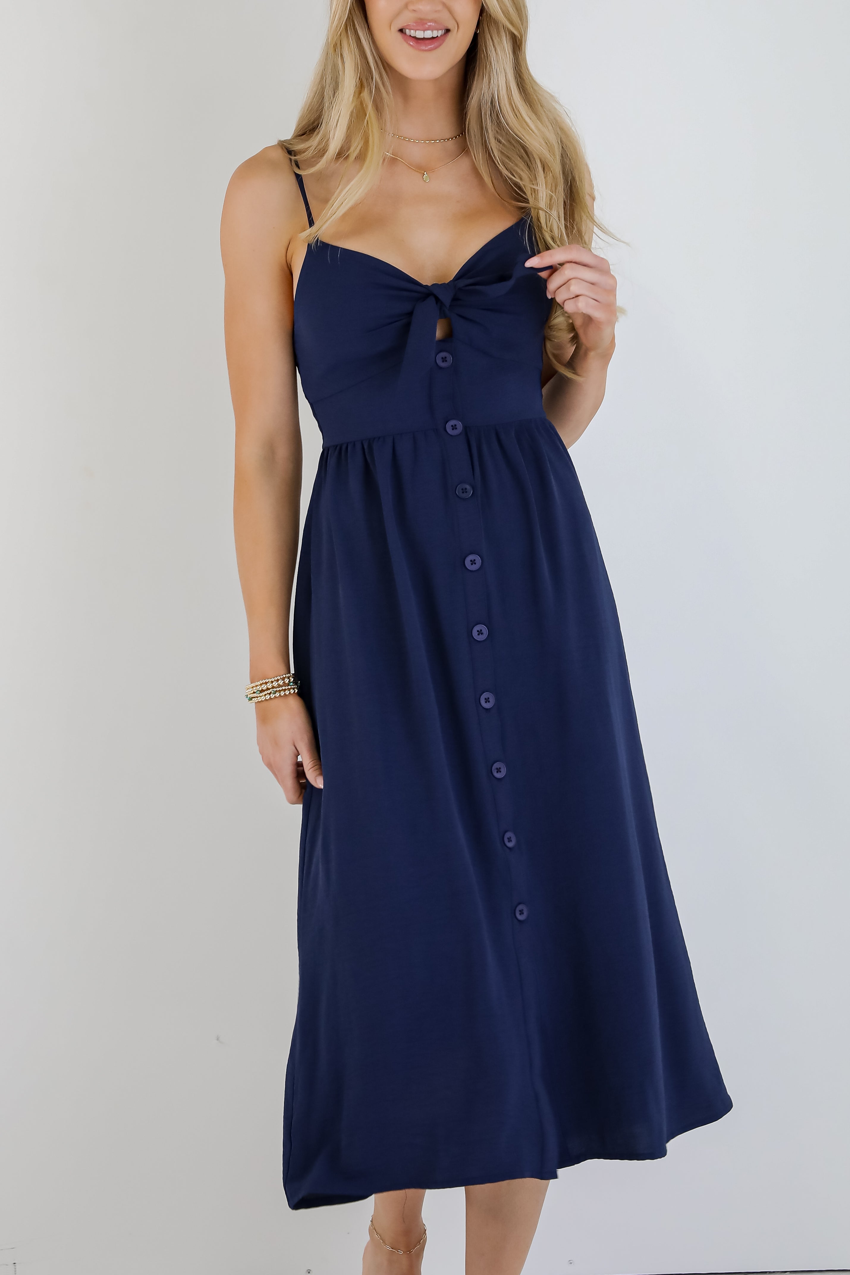 Epitome Of Allure Tie-Front Midi Dress