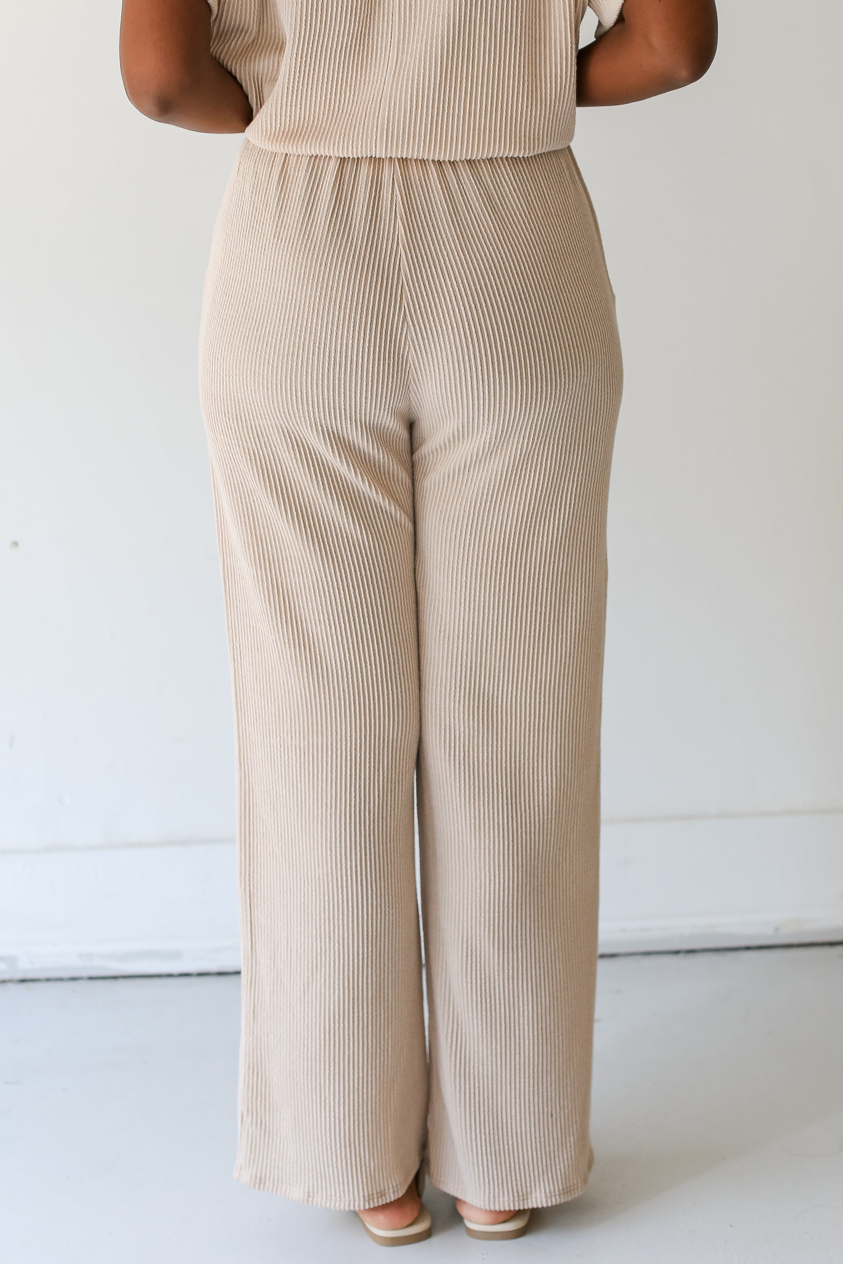 oatmeal Corded Lounge Pants back view
