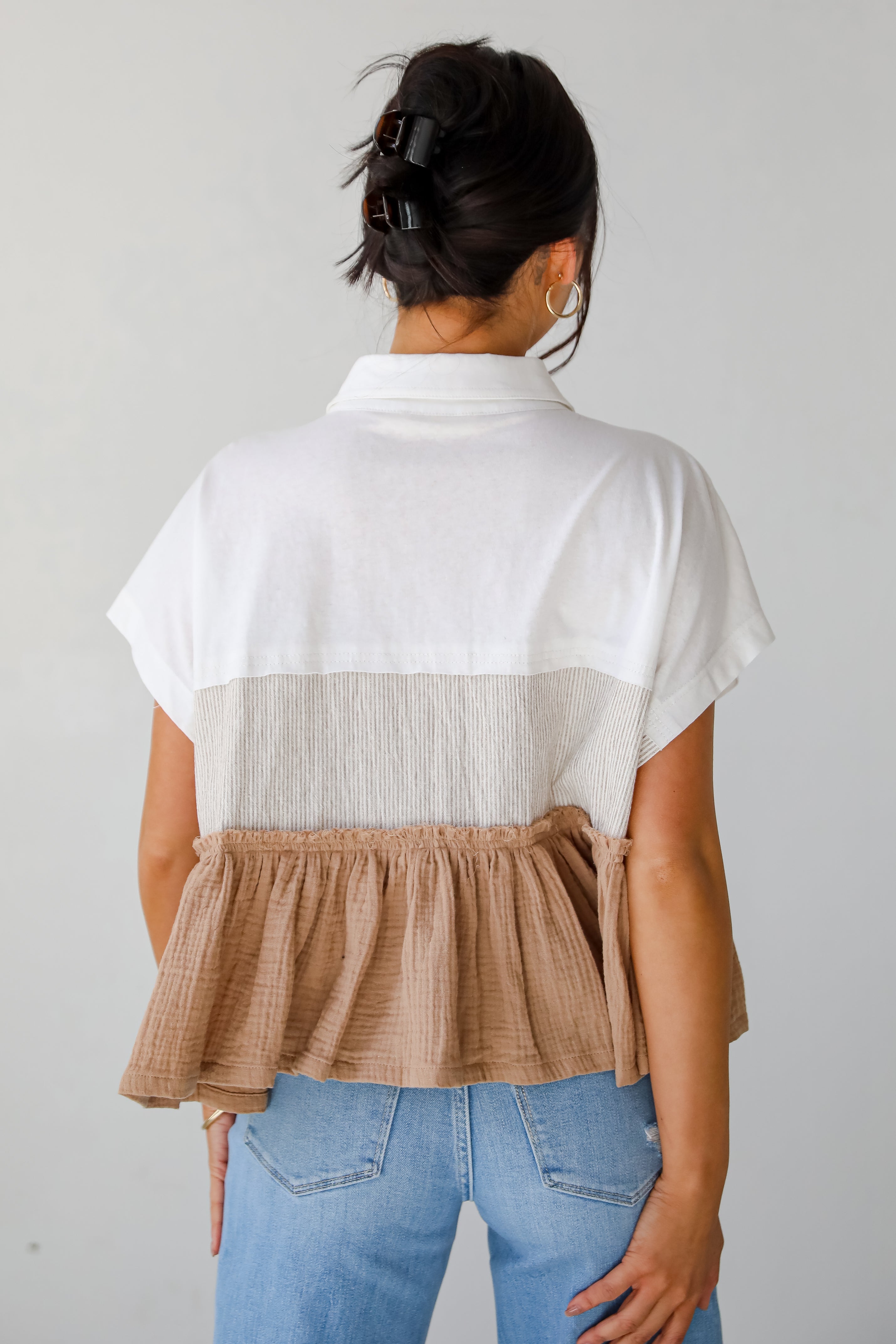 Tiers To Summer Off White Color Block Blouse