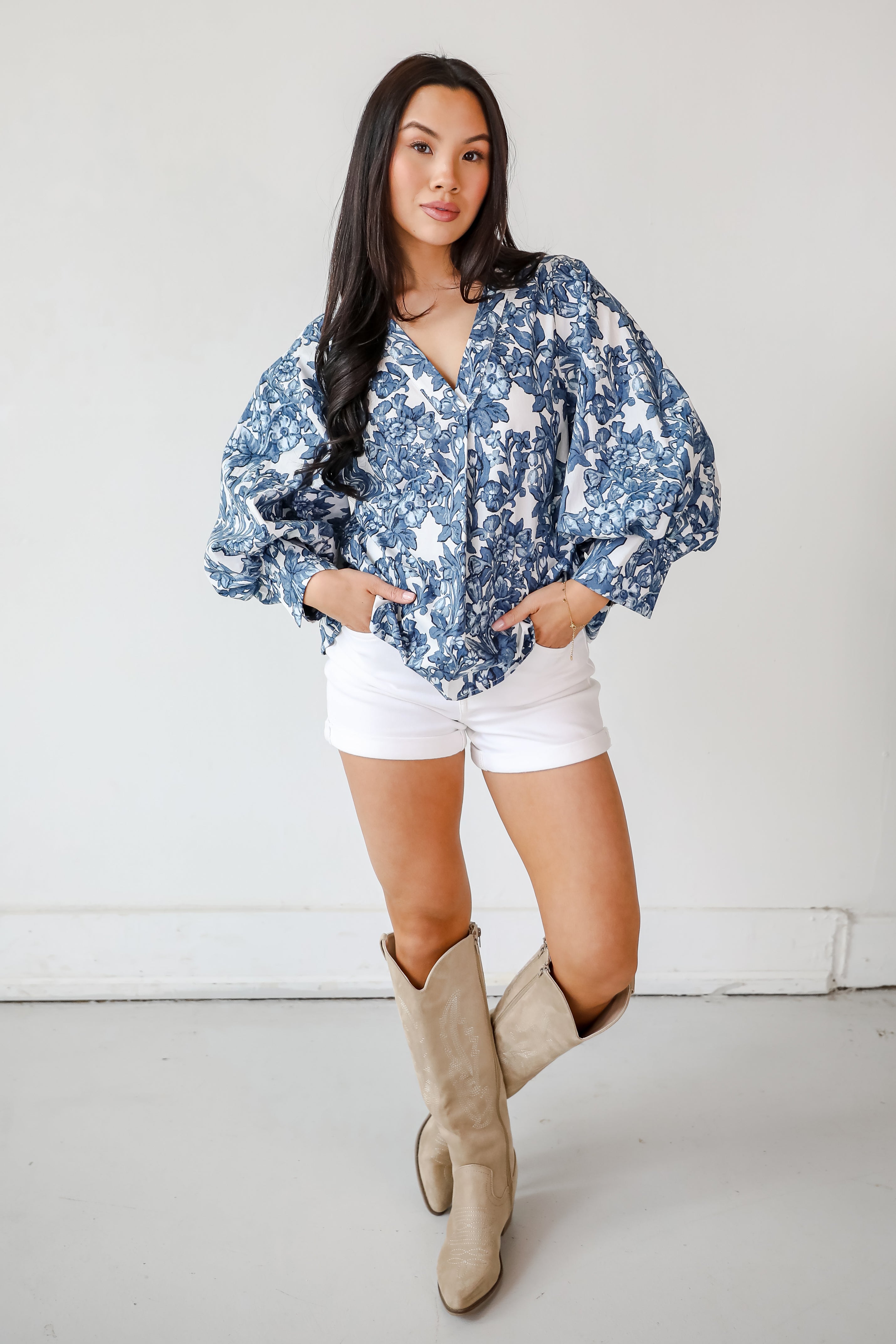 Flirtatious Always Off White Floral Blouse