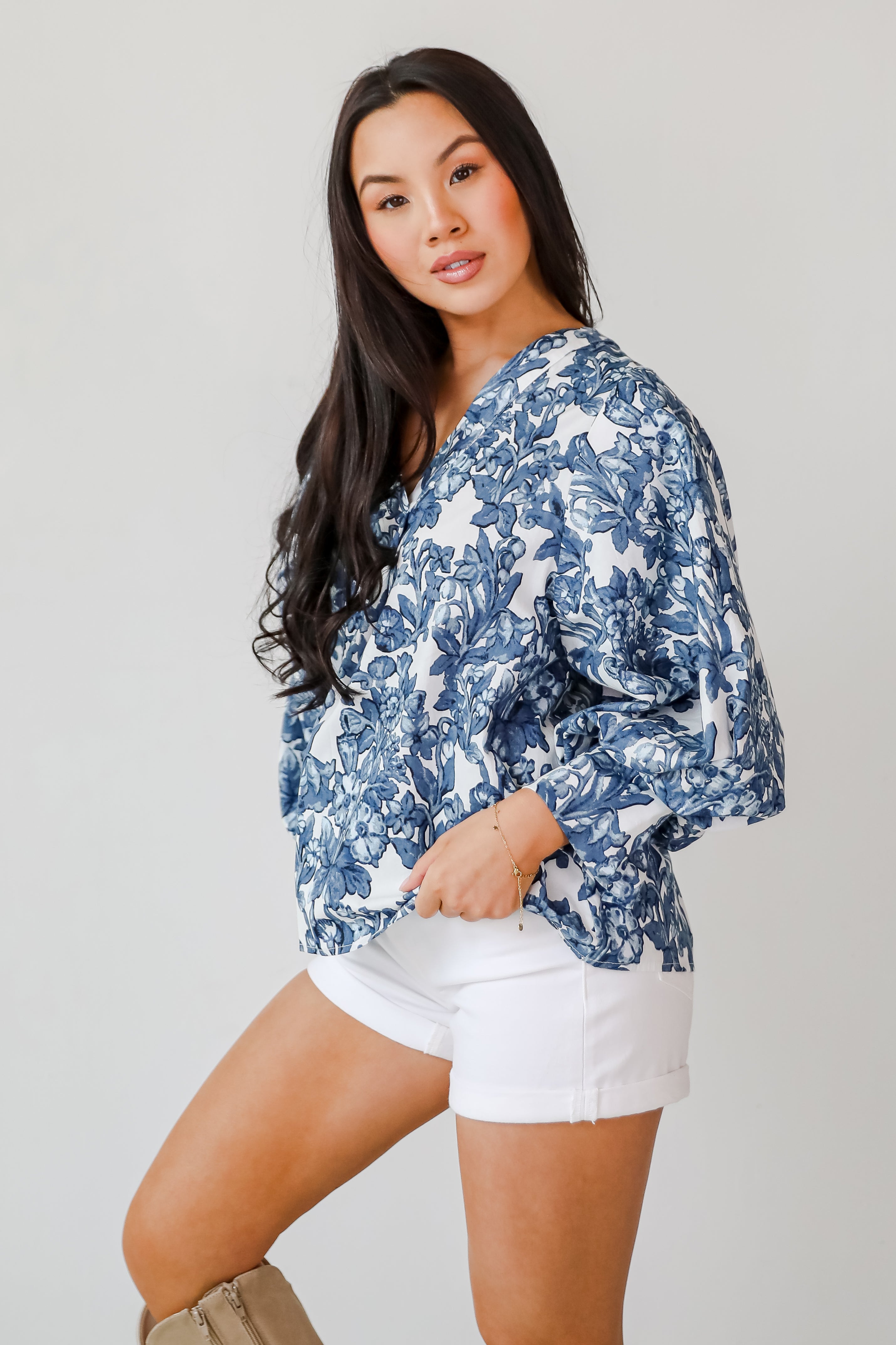 Flirtatious Always Off White Floral Blouse