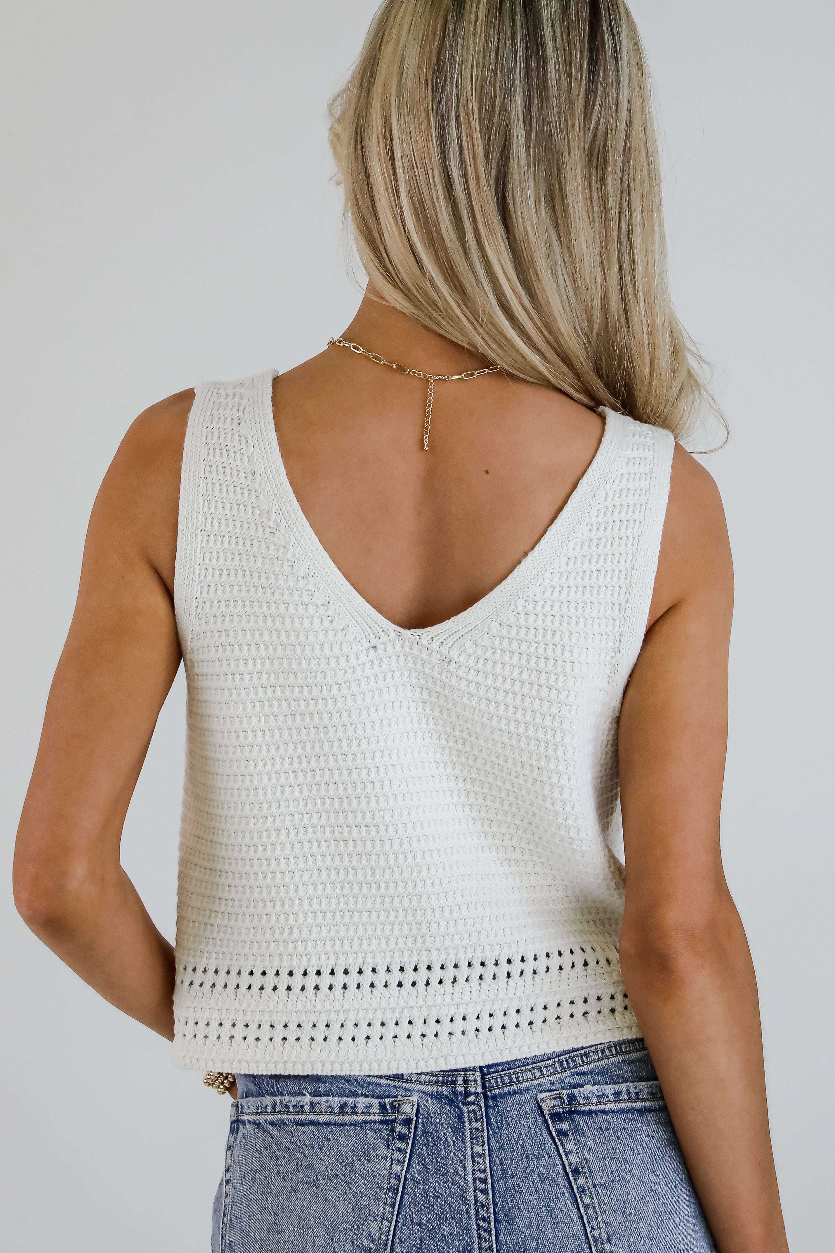 Compelling Style Off White Knit Vest