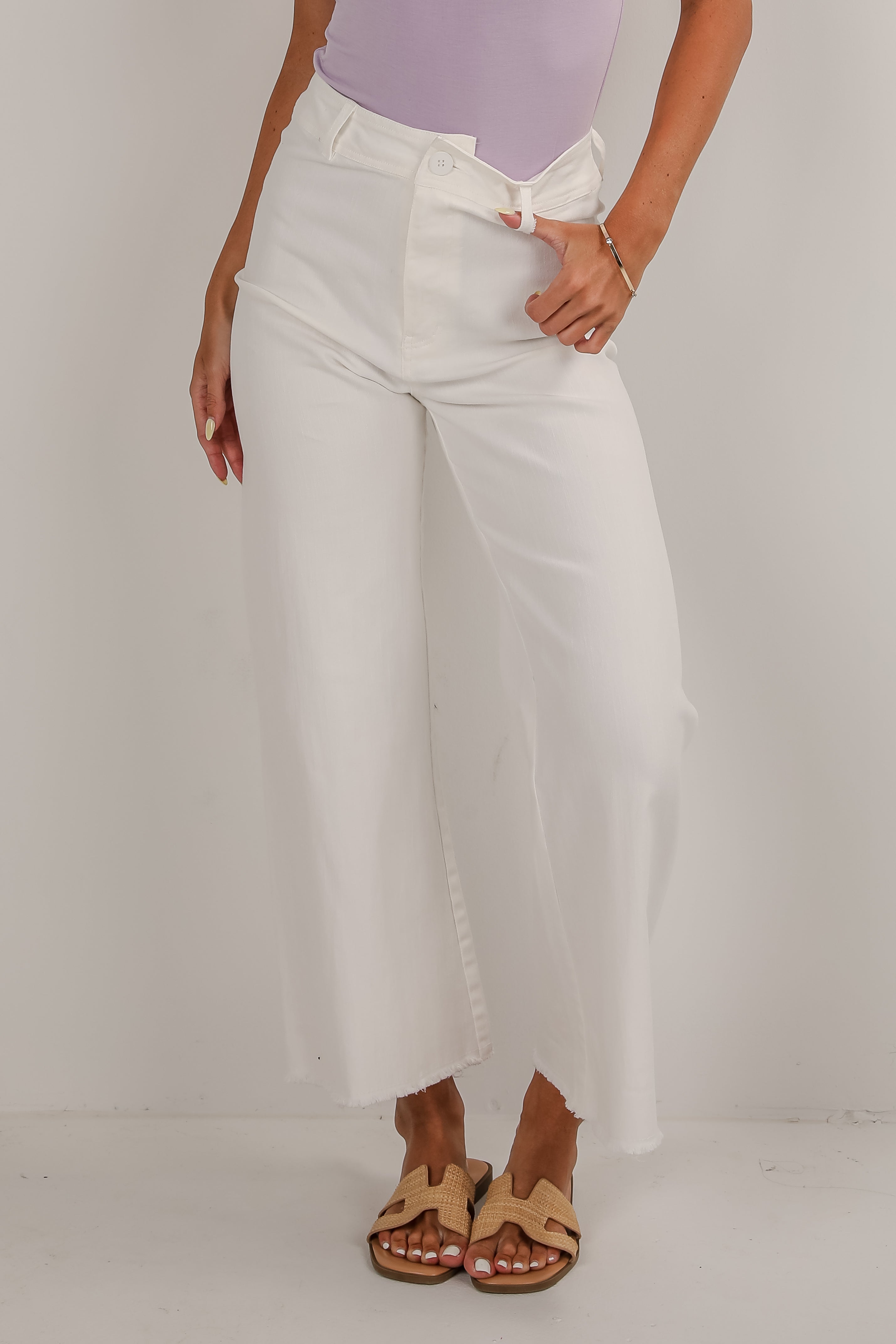 Chloe Off White Wide Leg Jeans
