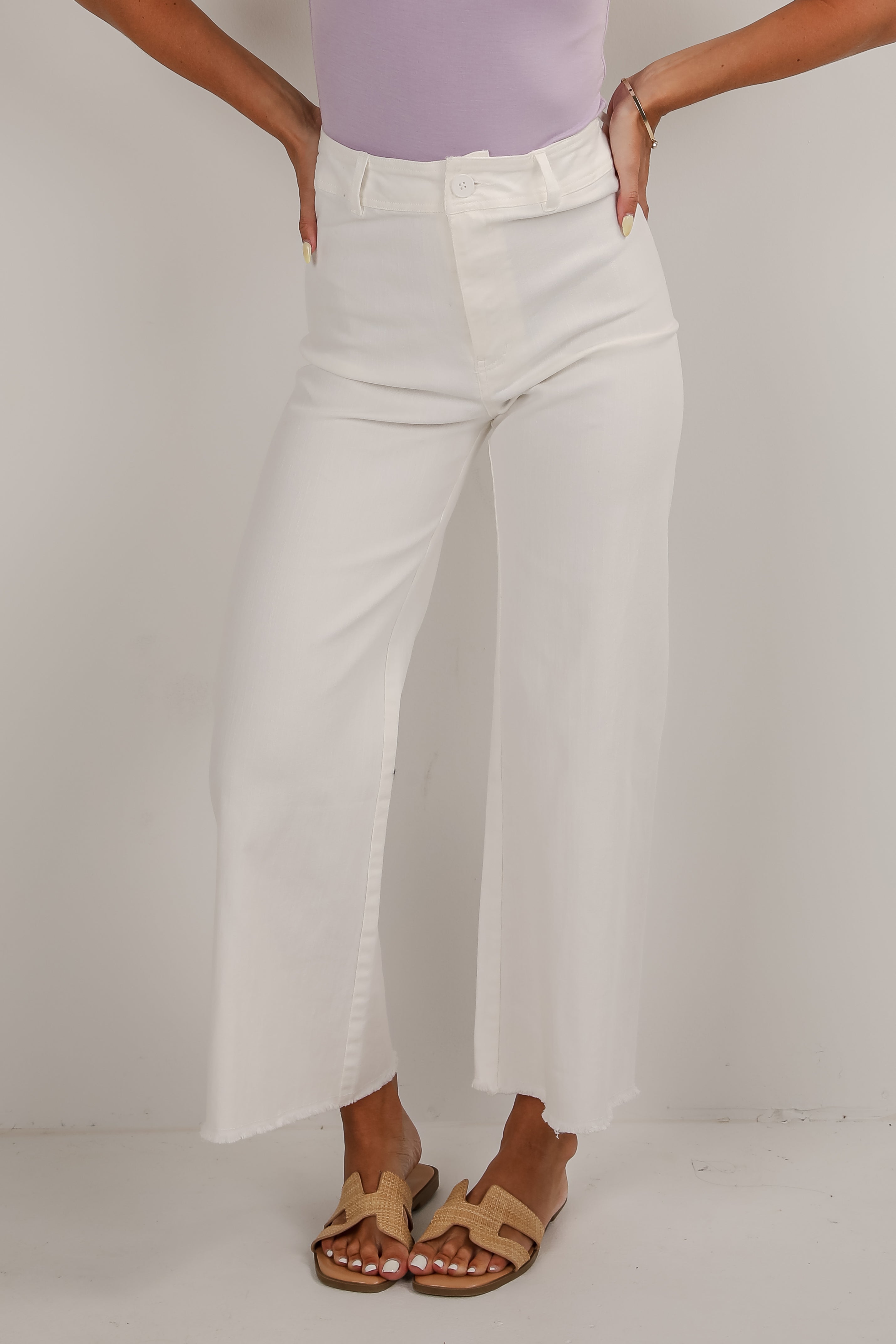 Chloe Off White Wide Leg Jeans