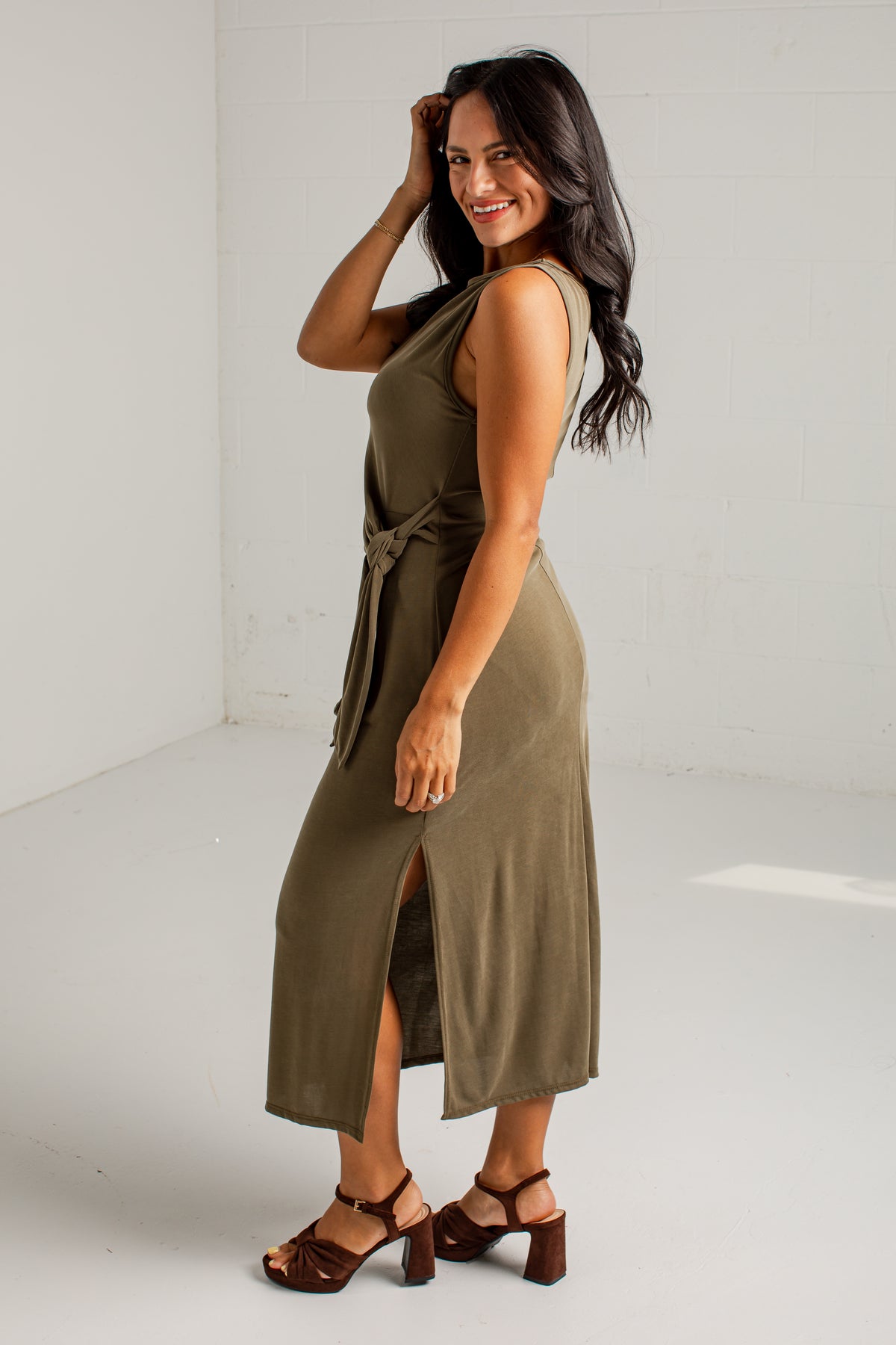 An Evening Away Draped Maxi Dress