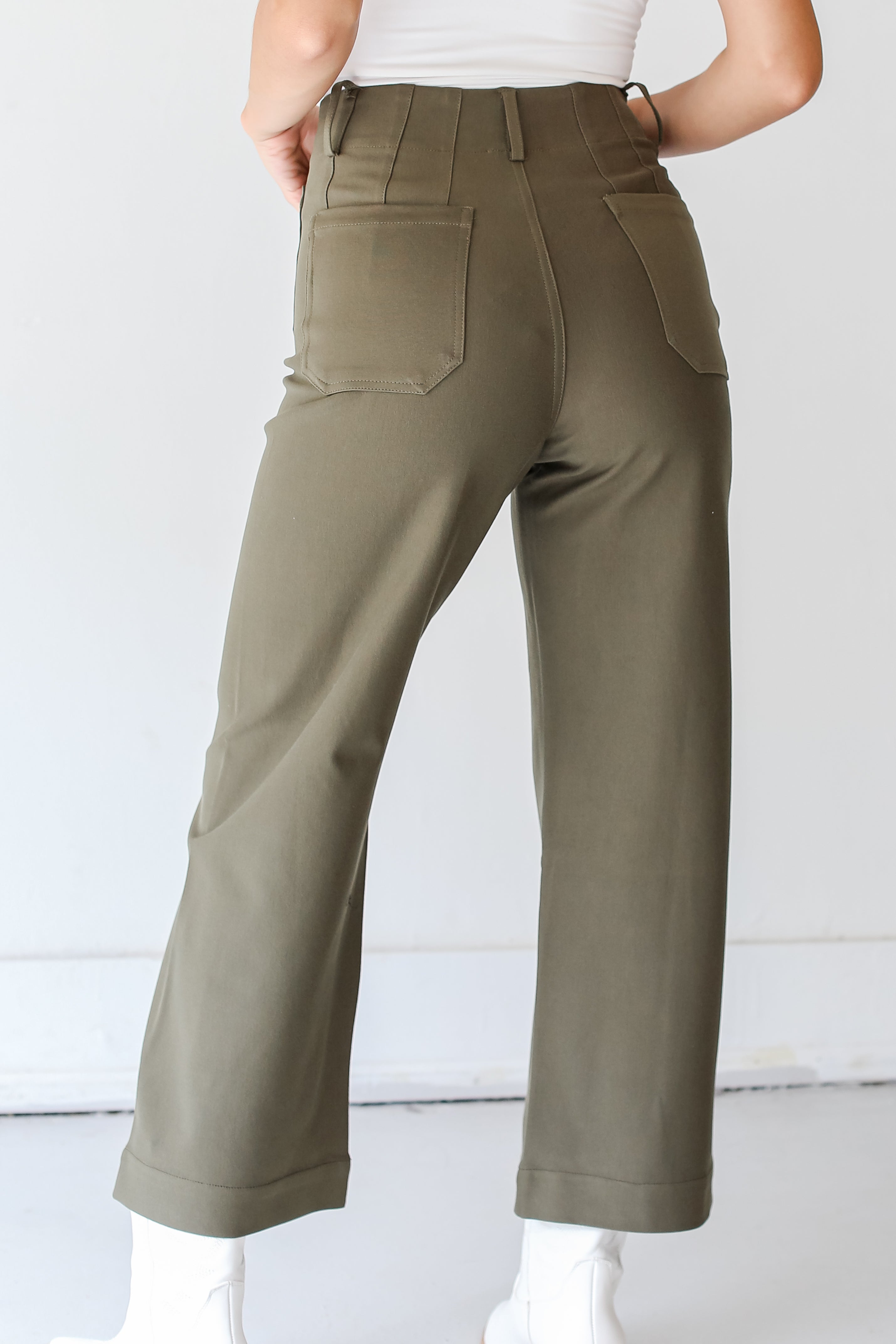 olive Trouser Pants back view