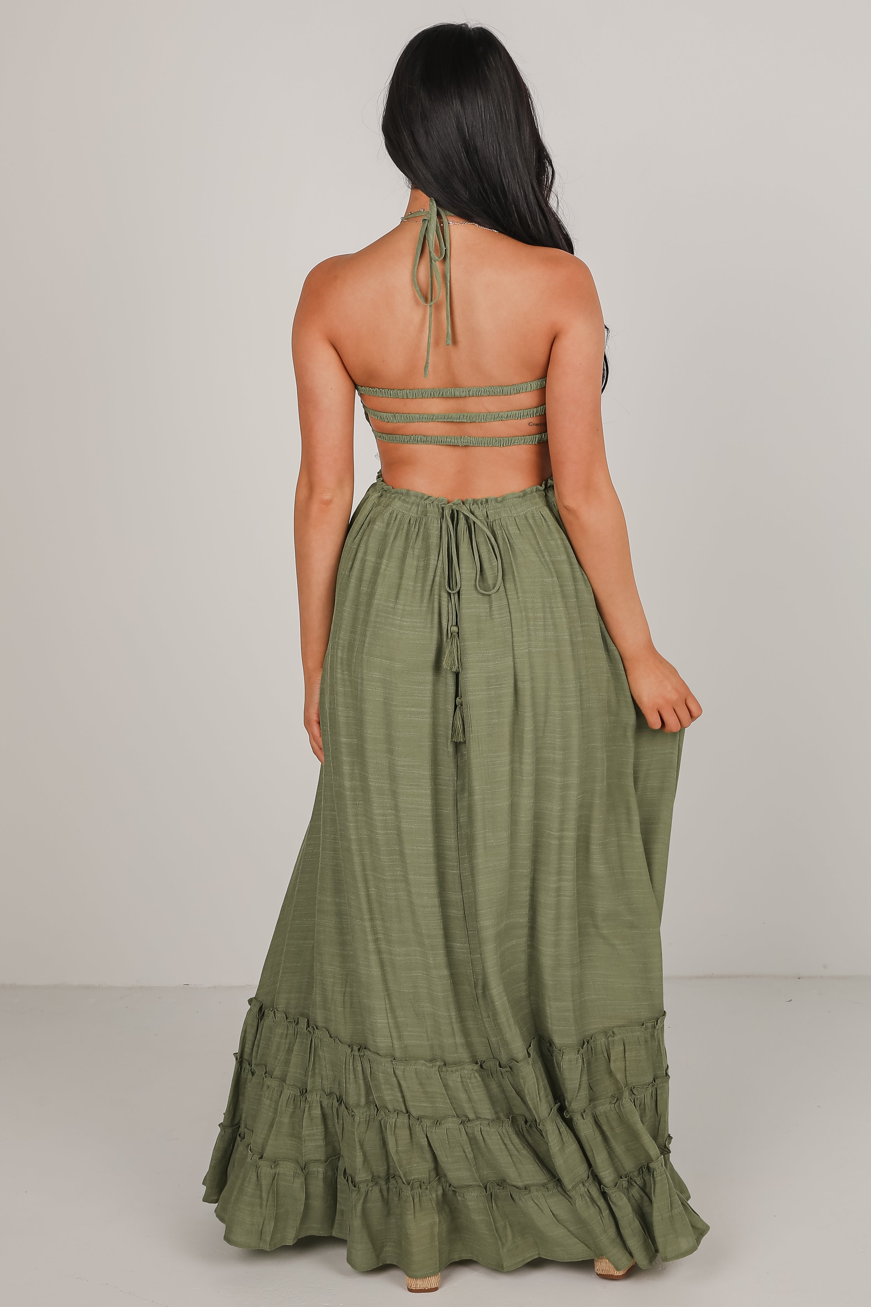 Good Things Take Time Smocked Halter Maxi Dress