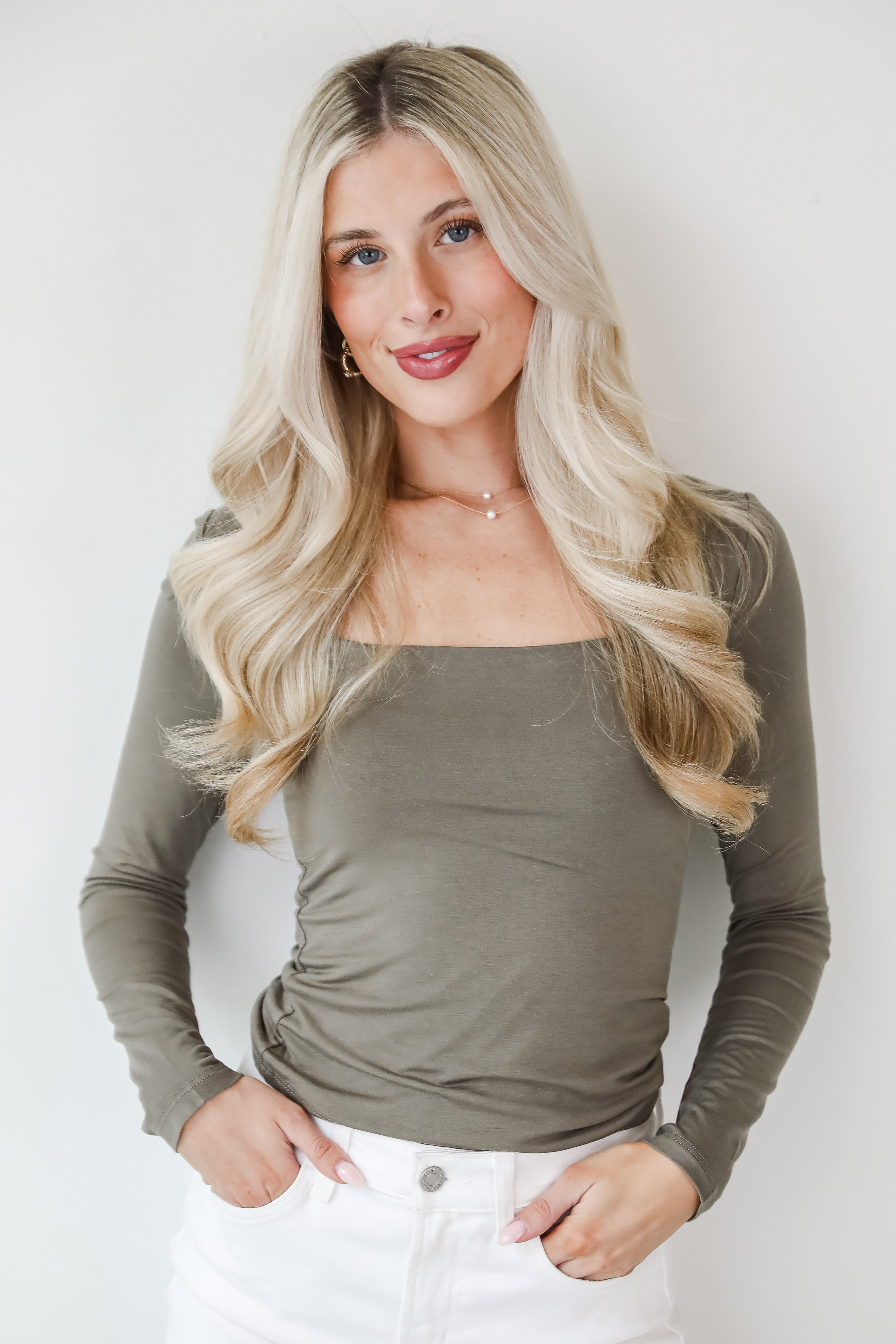 Taylor Square Neck Long Sleeve Top