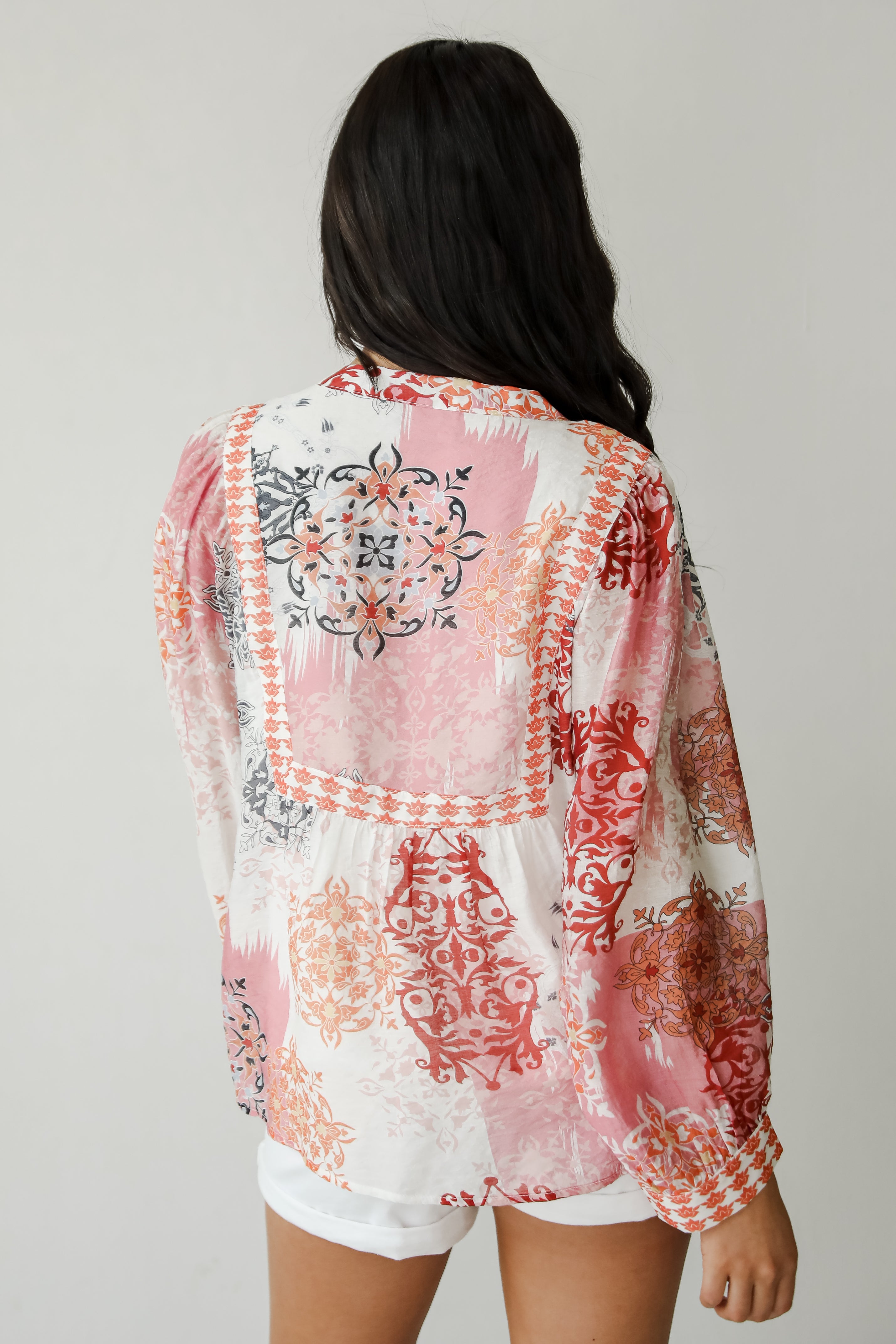 Flawless Effect Orange Floral Blouse