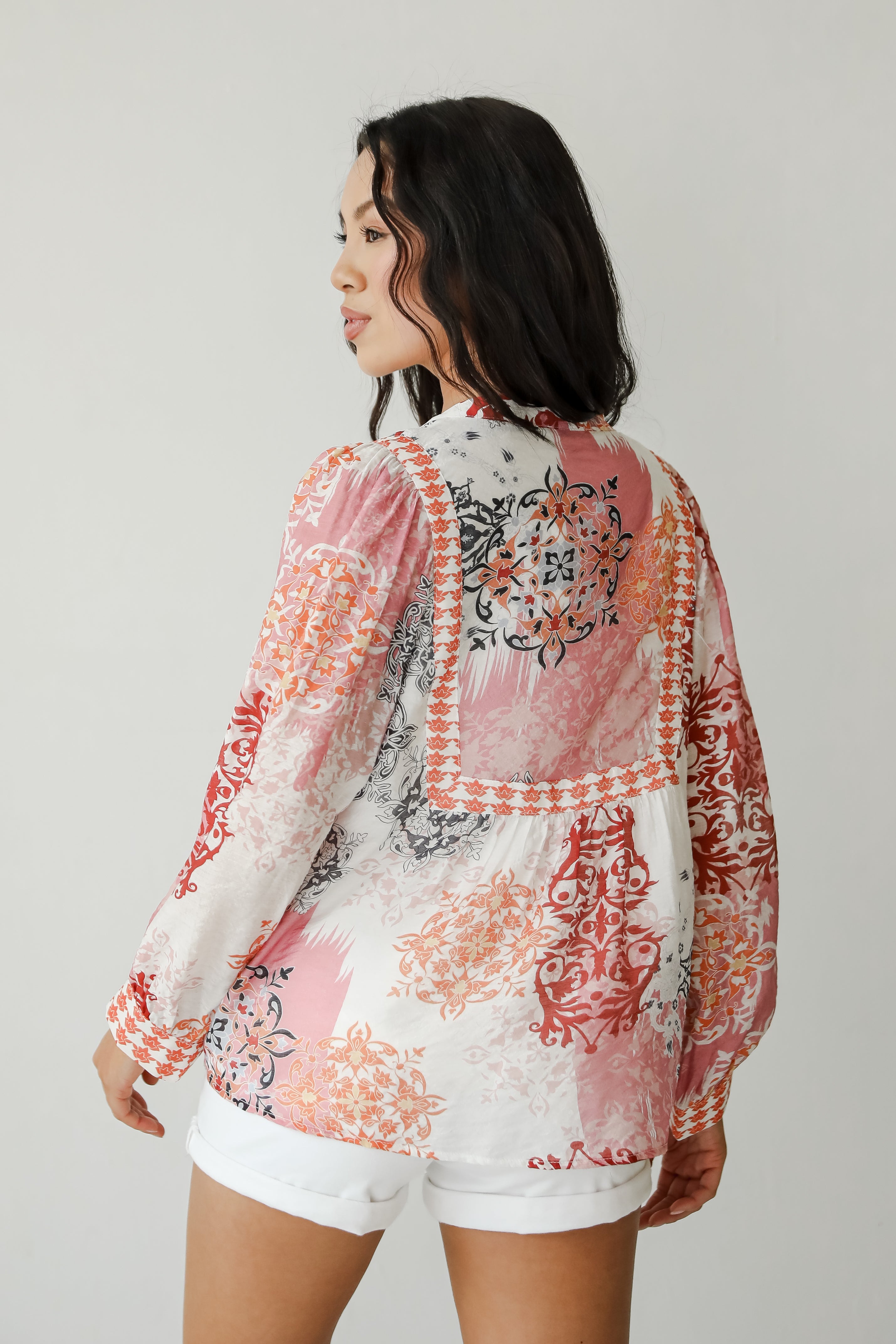 Flawless Effect Orange Floral Blouse