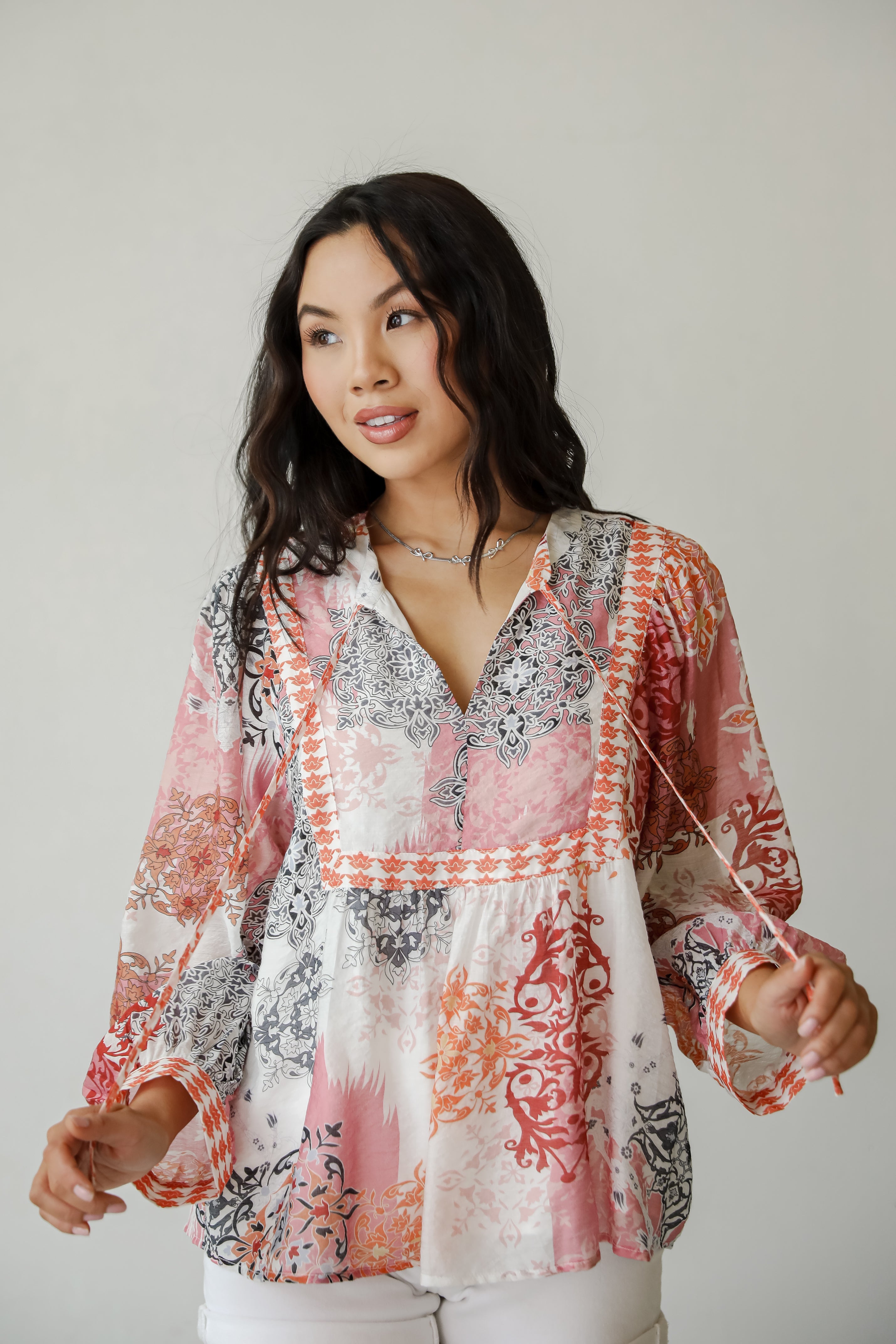 Flawless Effect Orange Floral Blouse