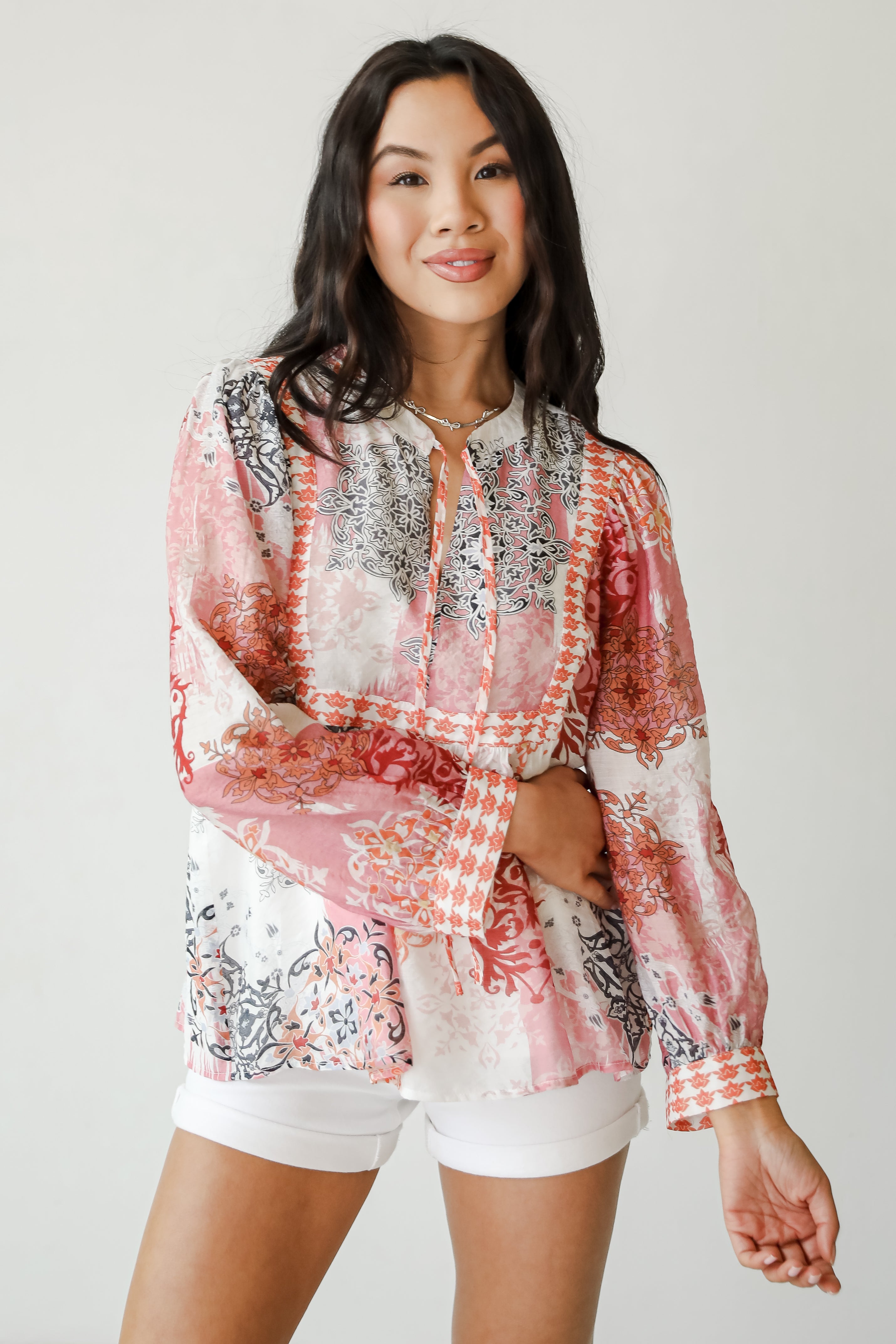 Flawless Effect Orange Floral Blouse