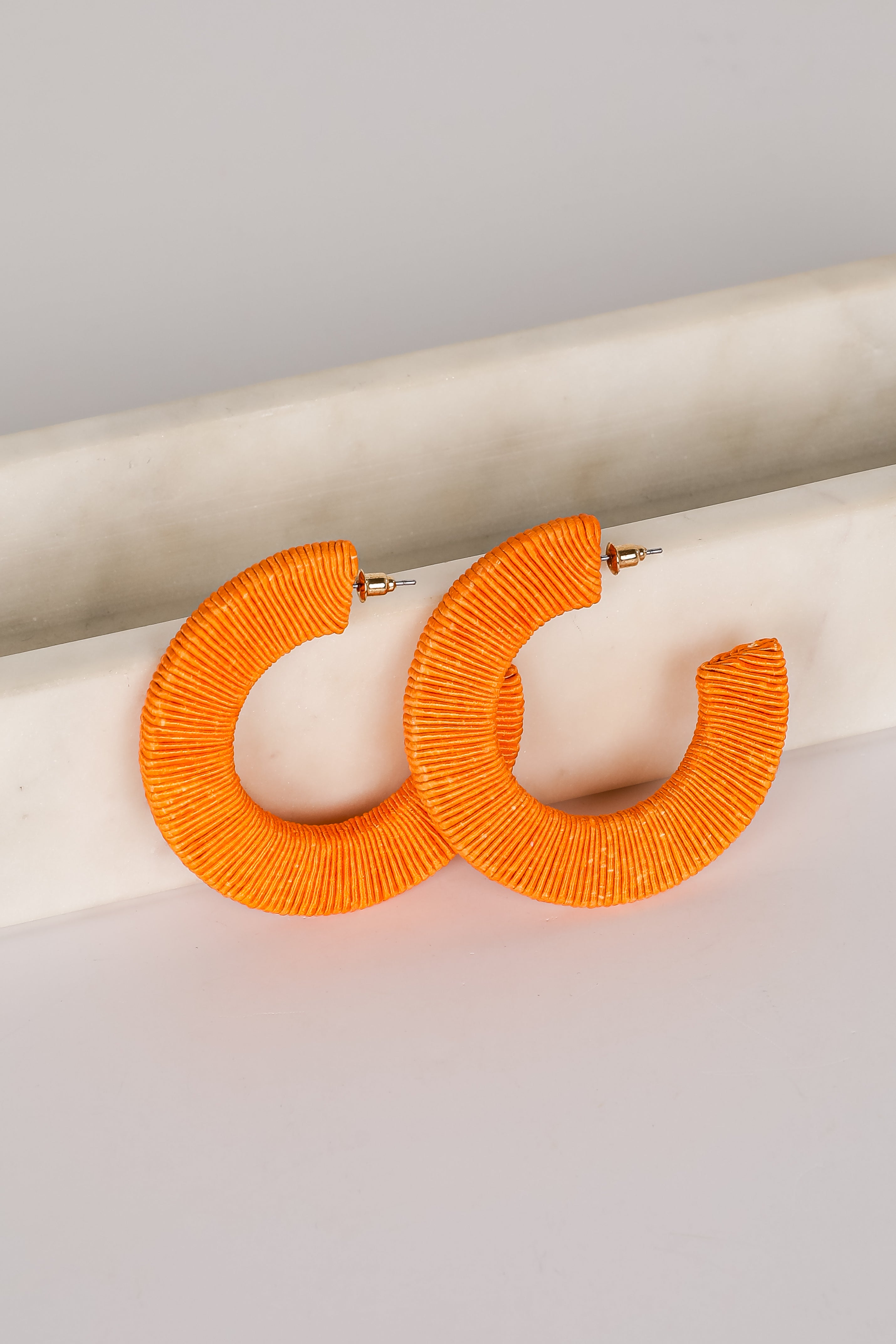 Alicia Orange Hoop Earrings