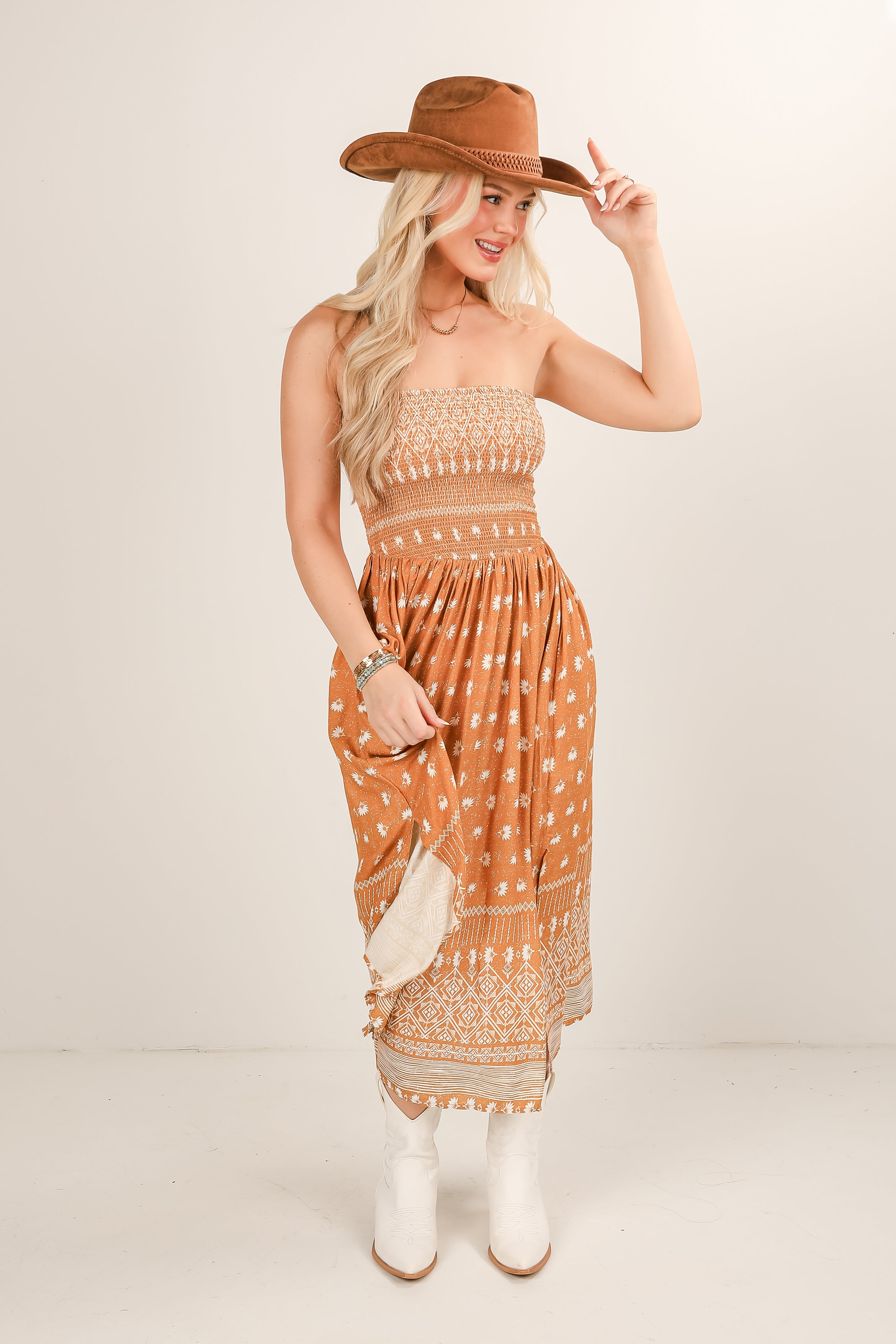 FINAL SALE - Saltwater Essential Strapless Smocked Midi Dress