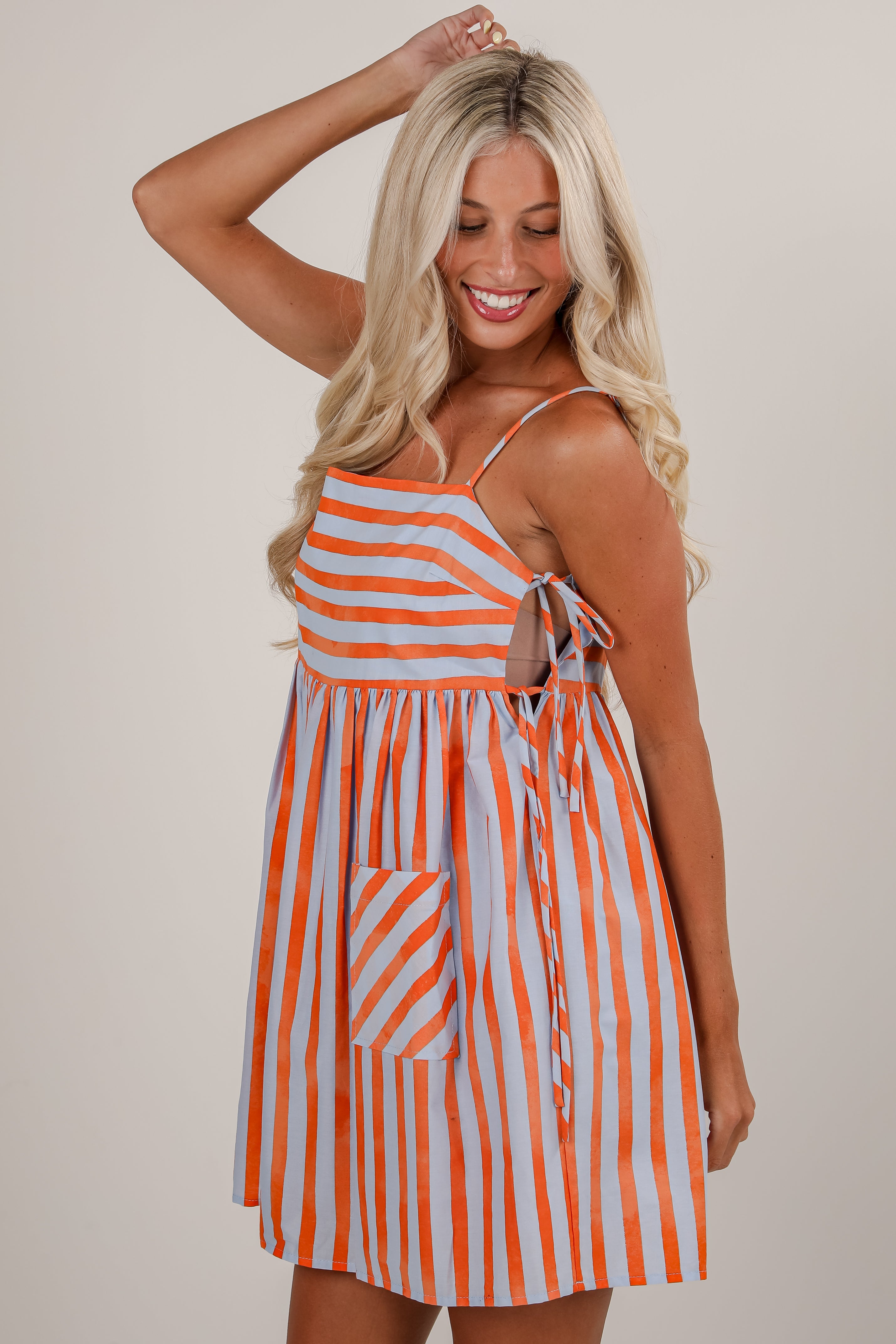 All You Have Orange Striped Mini Dress