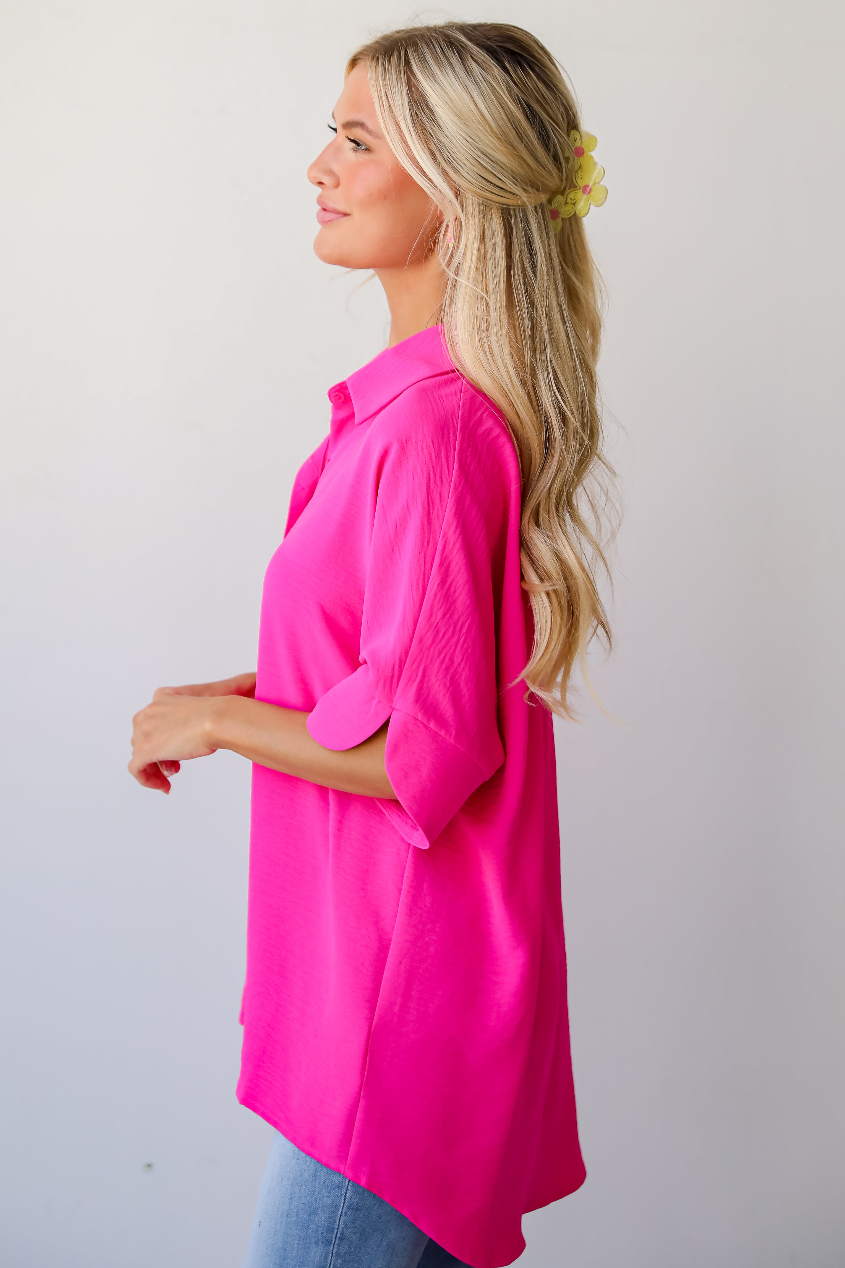 pink Oversized Blouse for women