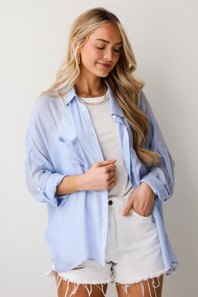 Kelsey Oversized Button-Up Blouse ups for women