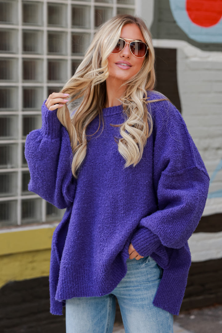 purple Oversized Sweater