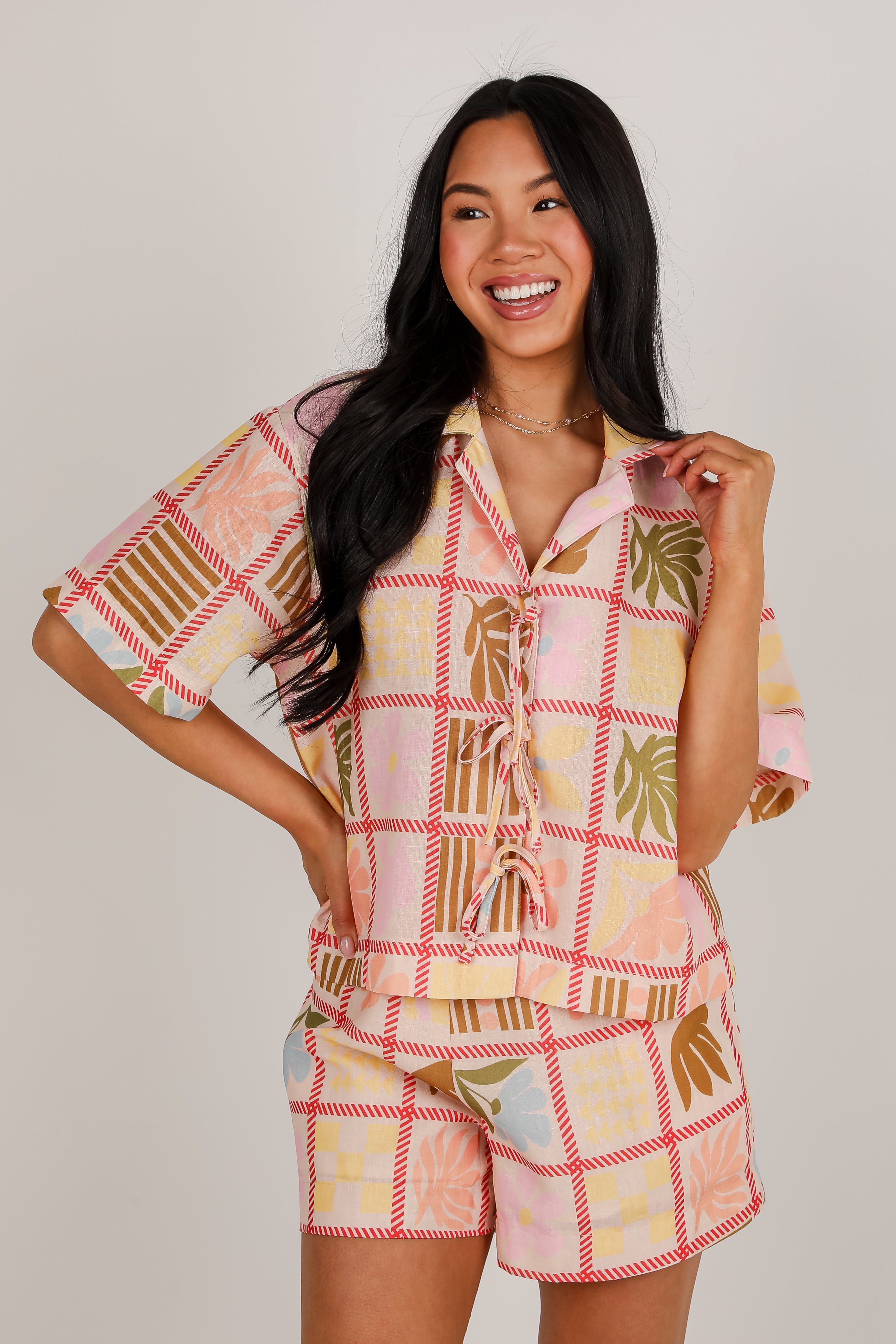 Island In The Sun Peach Blouse