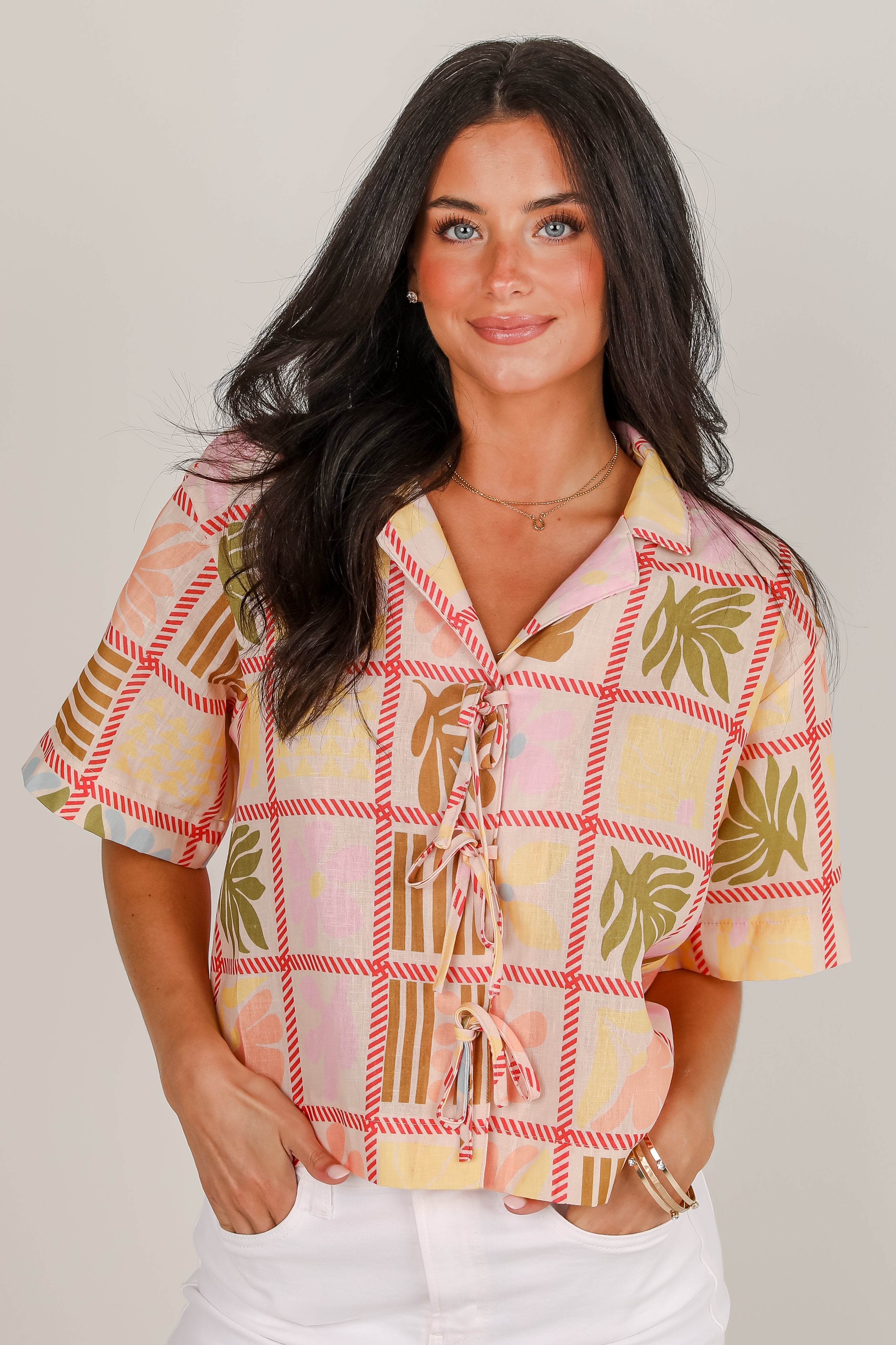 Island In The Sun Peach Blouse