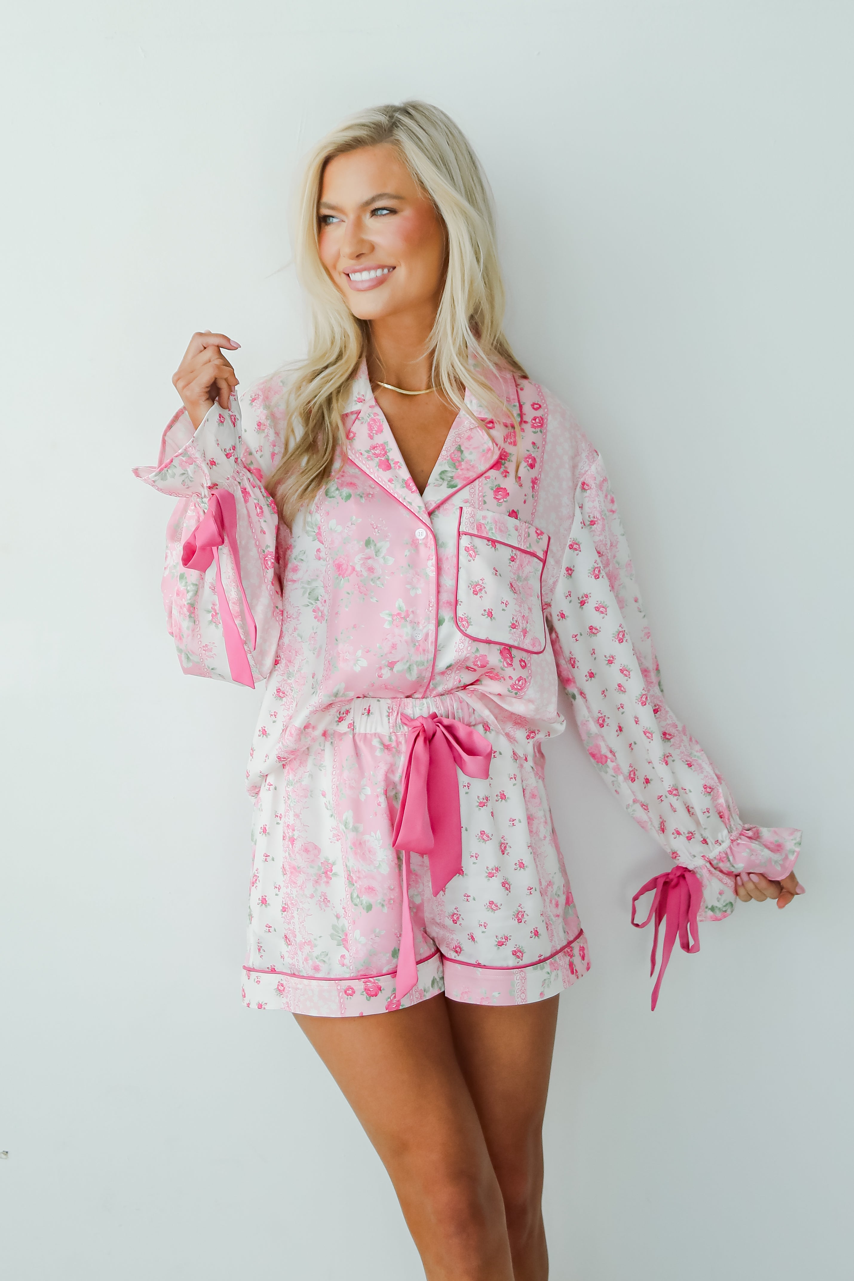 Sweet Dreams Pink Floral Pajama Top