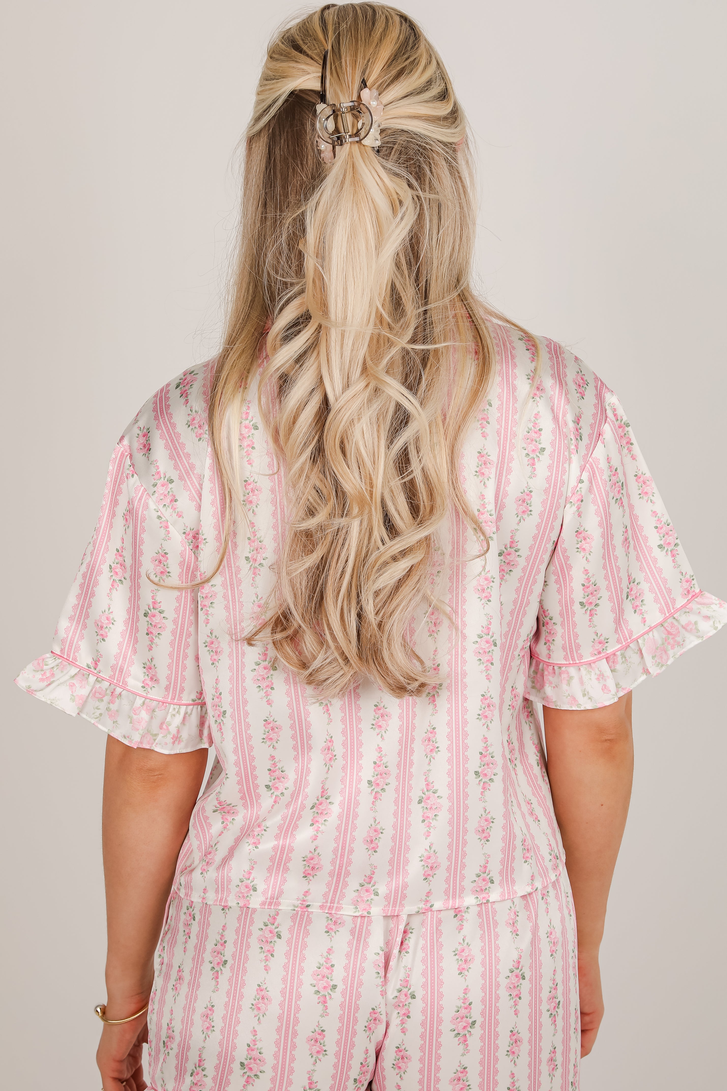 What A Dream Pink Floral Pajama Top
