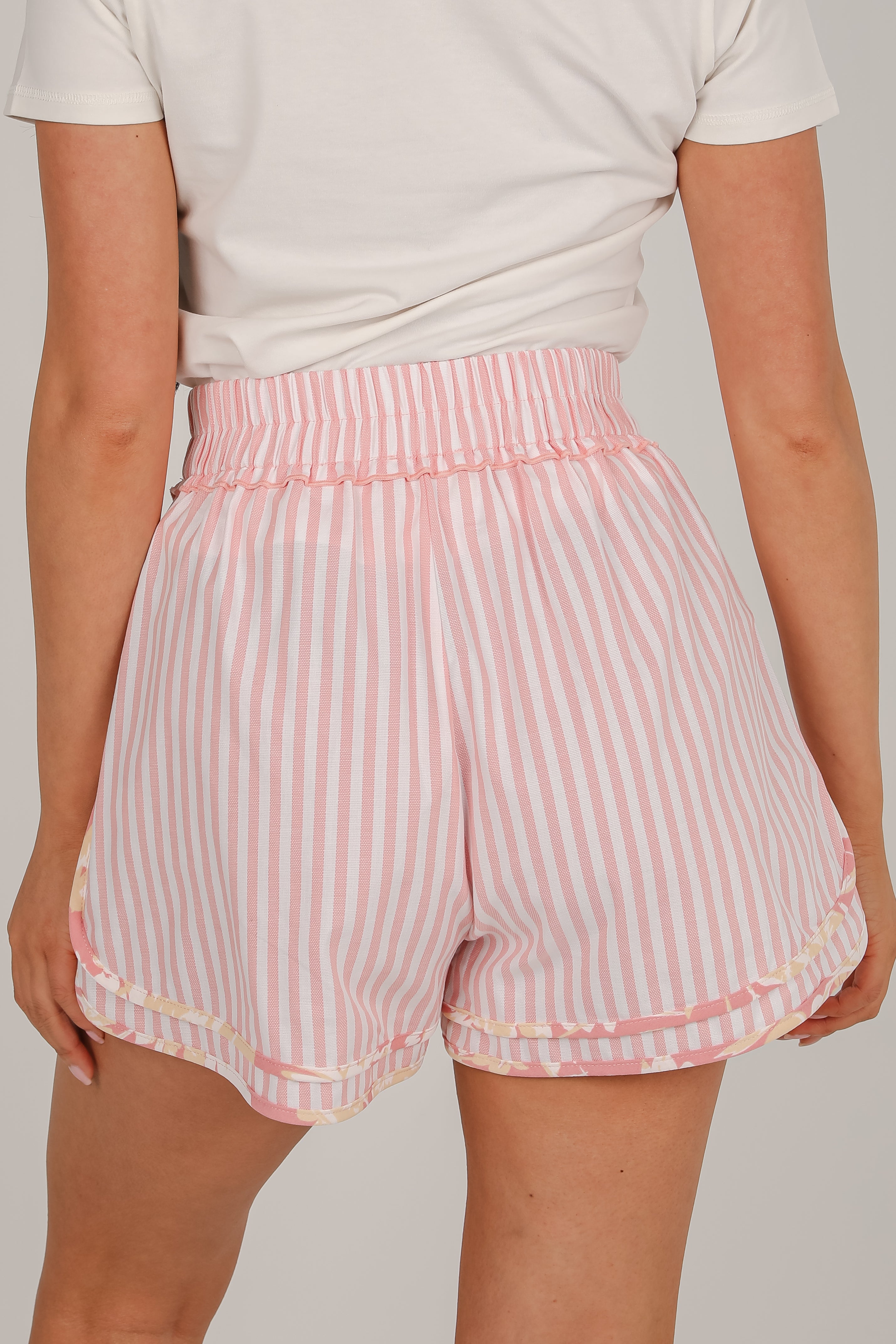 Dreaming In Color Pink Striped Shorts