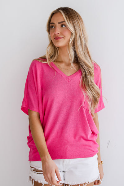 casual pink tee